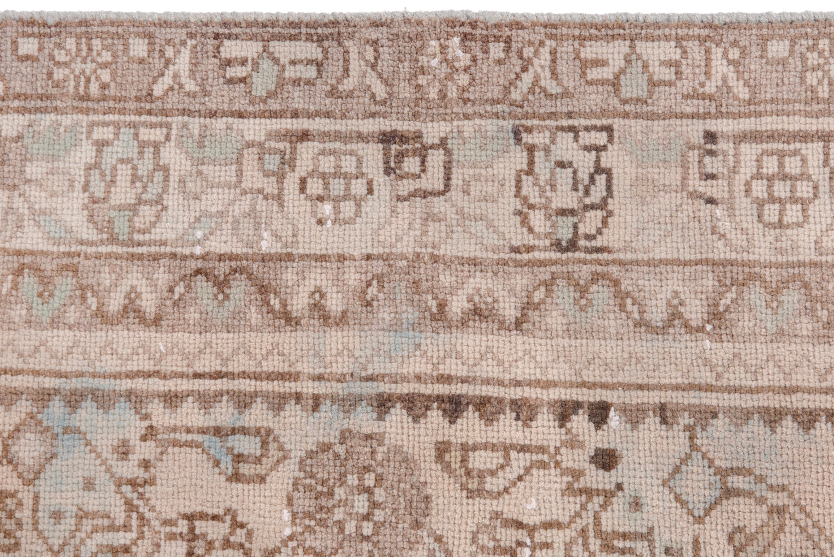 Persian Zanjan runner rug in taupe and cream, view 15 of 20
