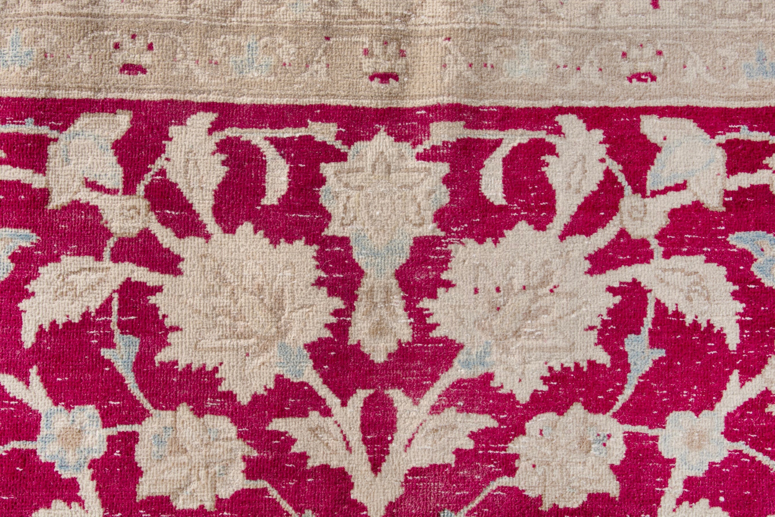 Persian Yazd oversized rug in beige and burgundy, view 12 of 19