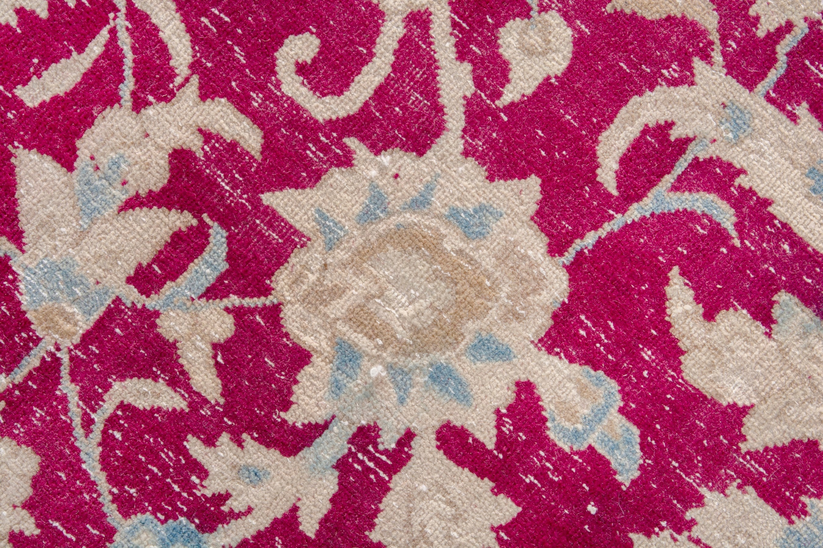 Persian Yazd oversized rug in beige and burgundy, view 13 of 19