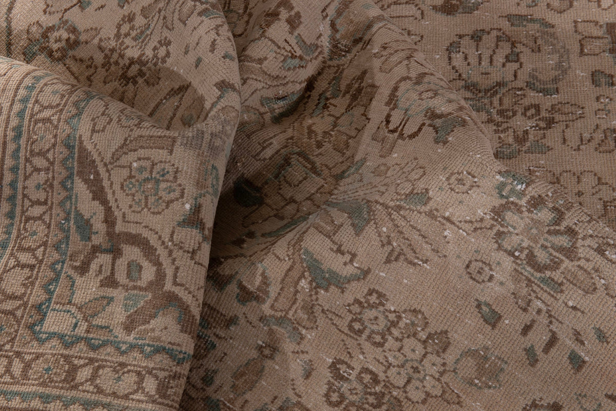 Turkish Anatolian oversized rug in taupe and greige, view 9 of 20