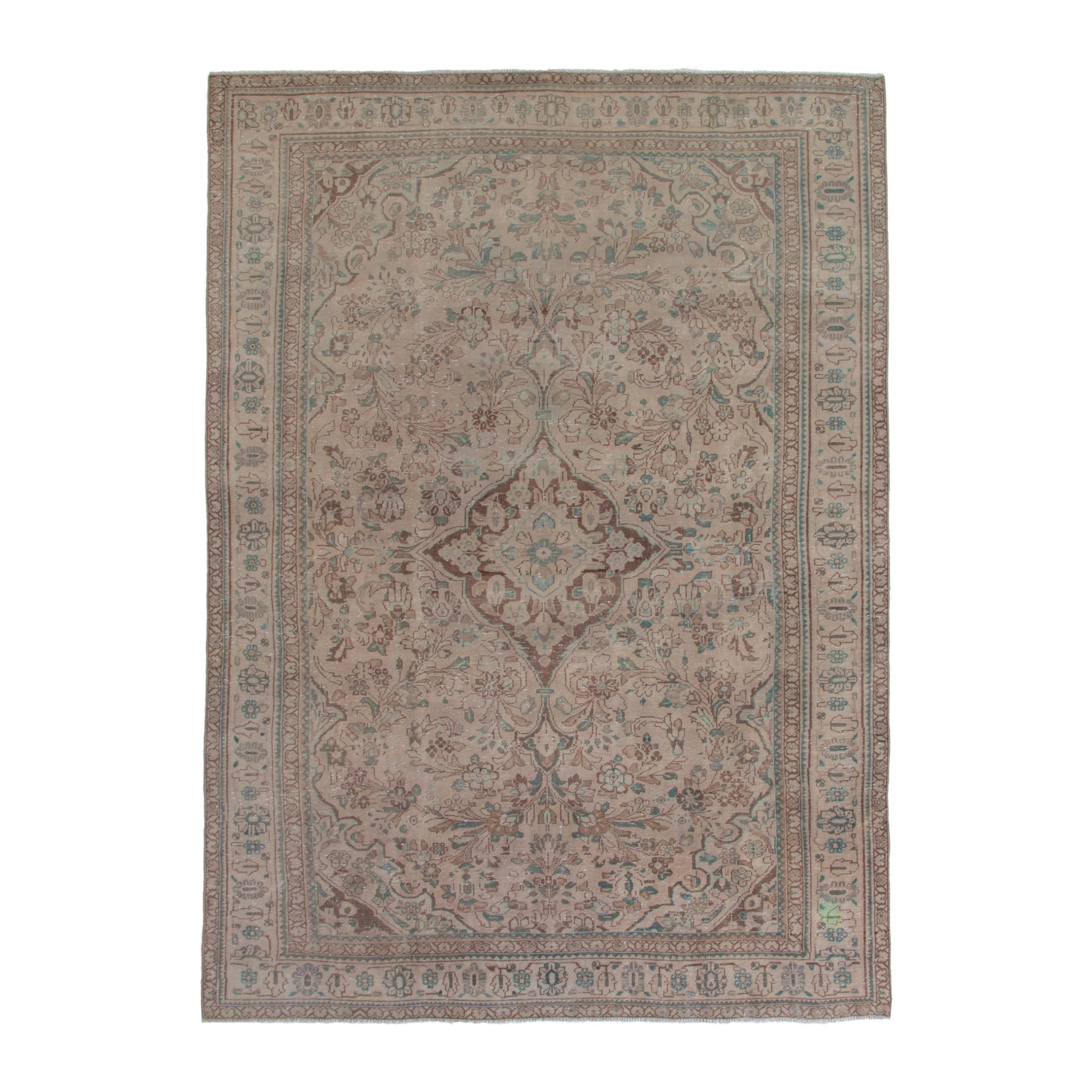 Persian oversized rug in taupe and greige, 8'11" x 12'6"