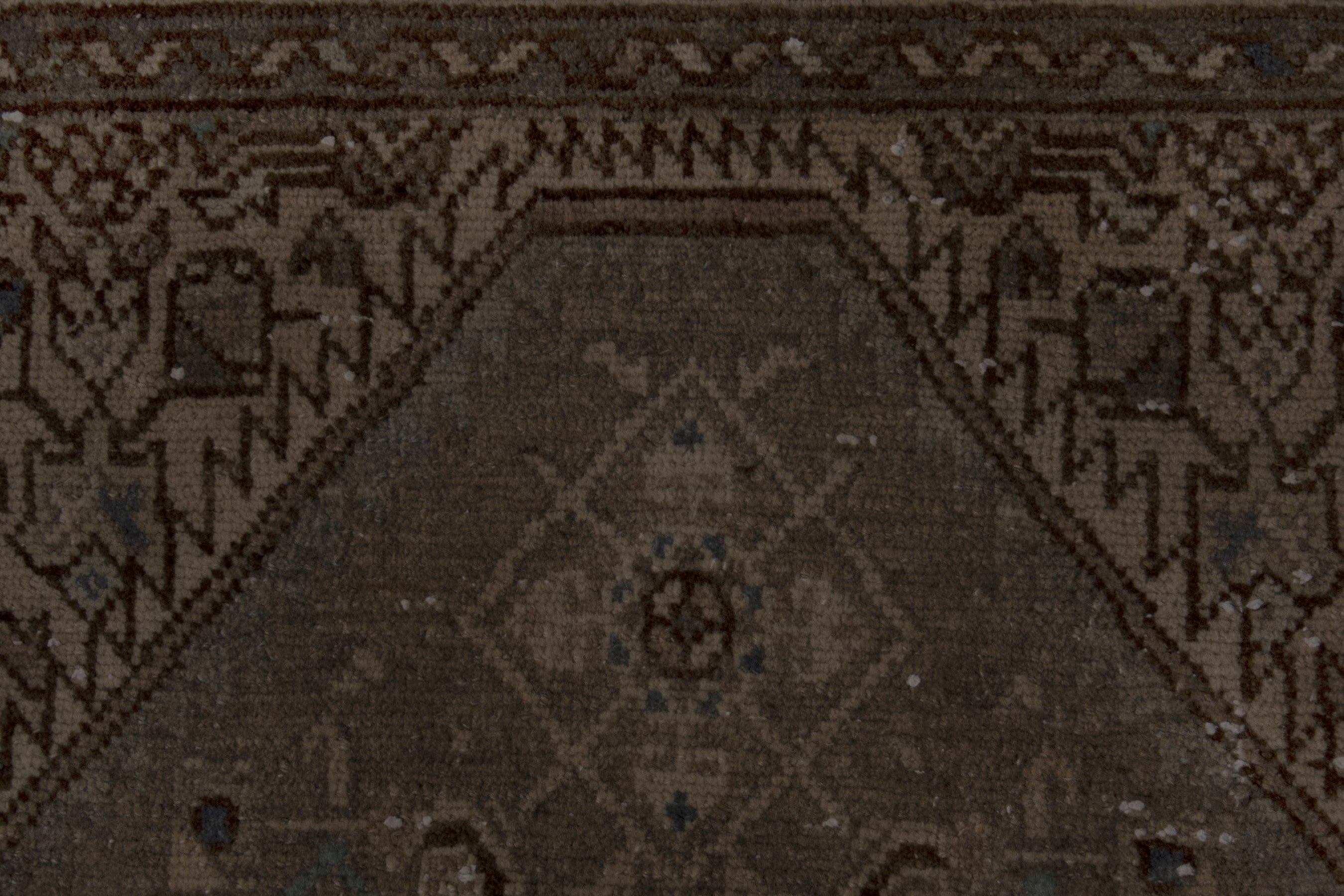 Persian Hamedan runner rug in smoke and greige, view 13 of 17