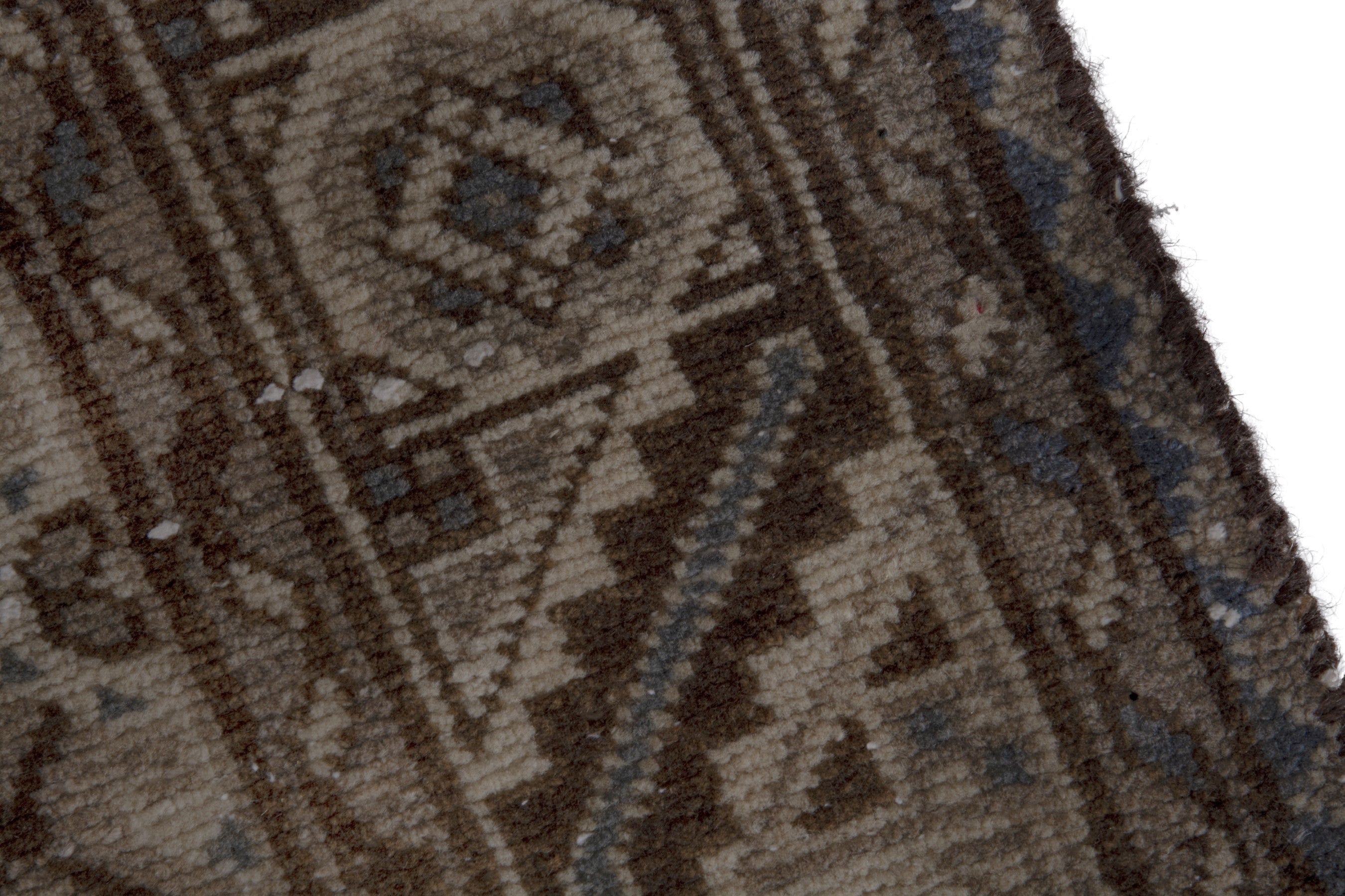 Persian Hamedan runner rug in smoke and greige, view 7 of 17