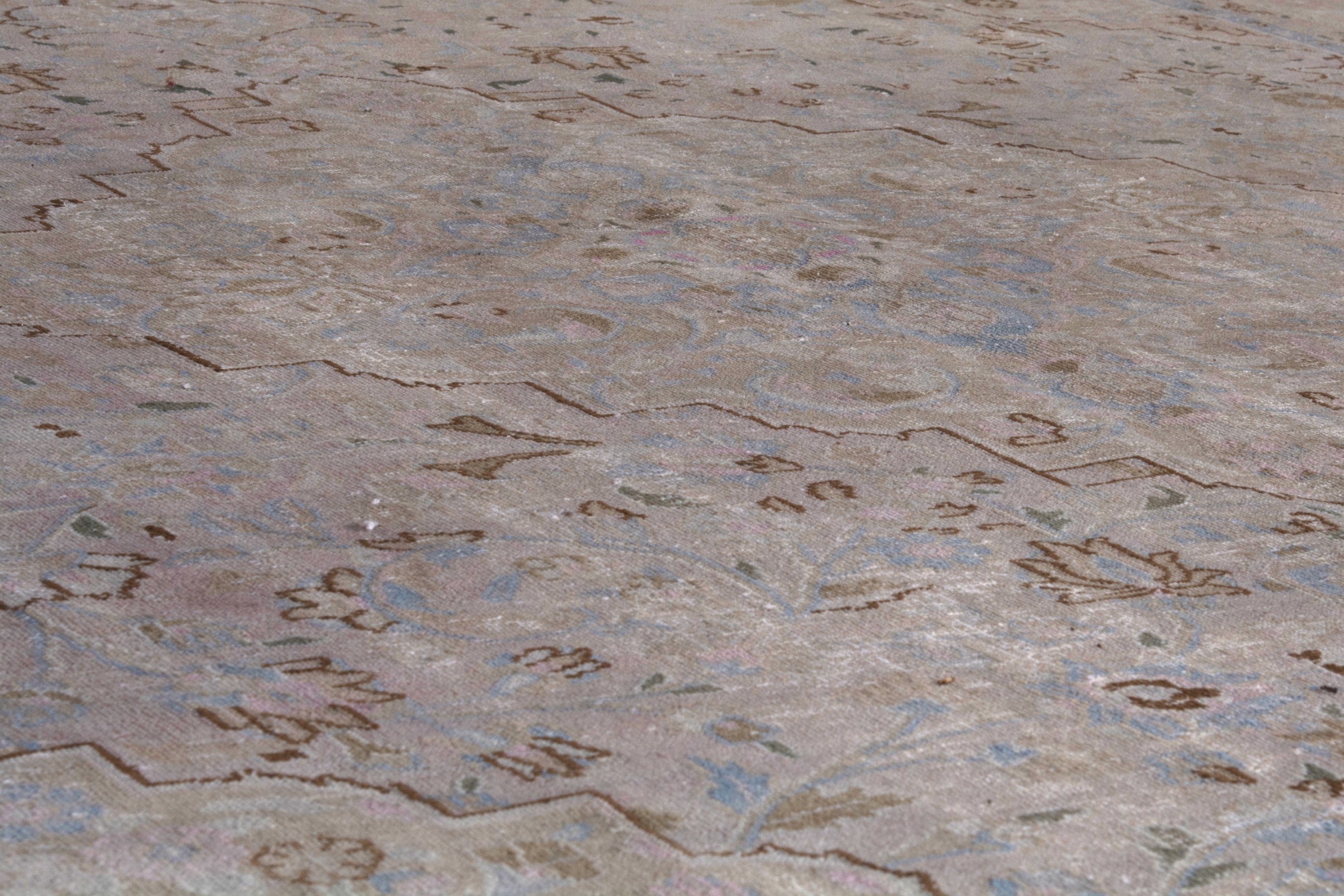 Persian Sabzevar oversized rug in greige and dusty rose, view 10 of 18