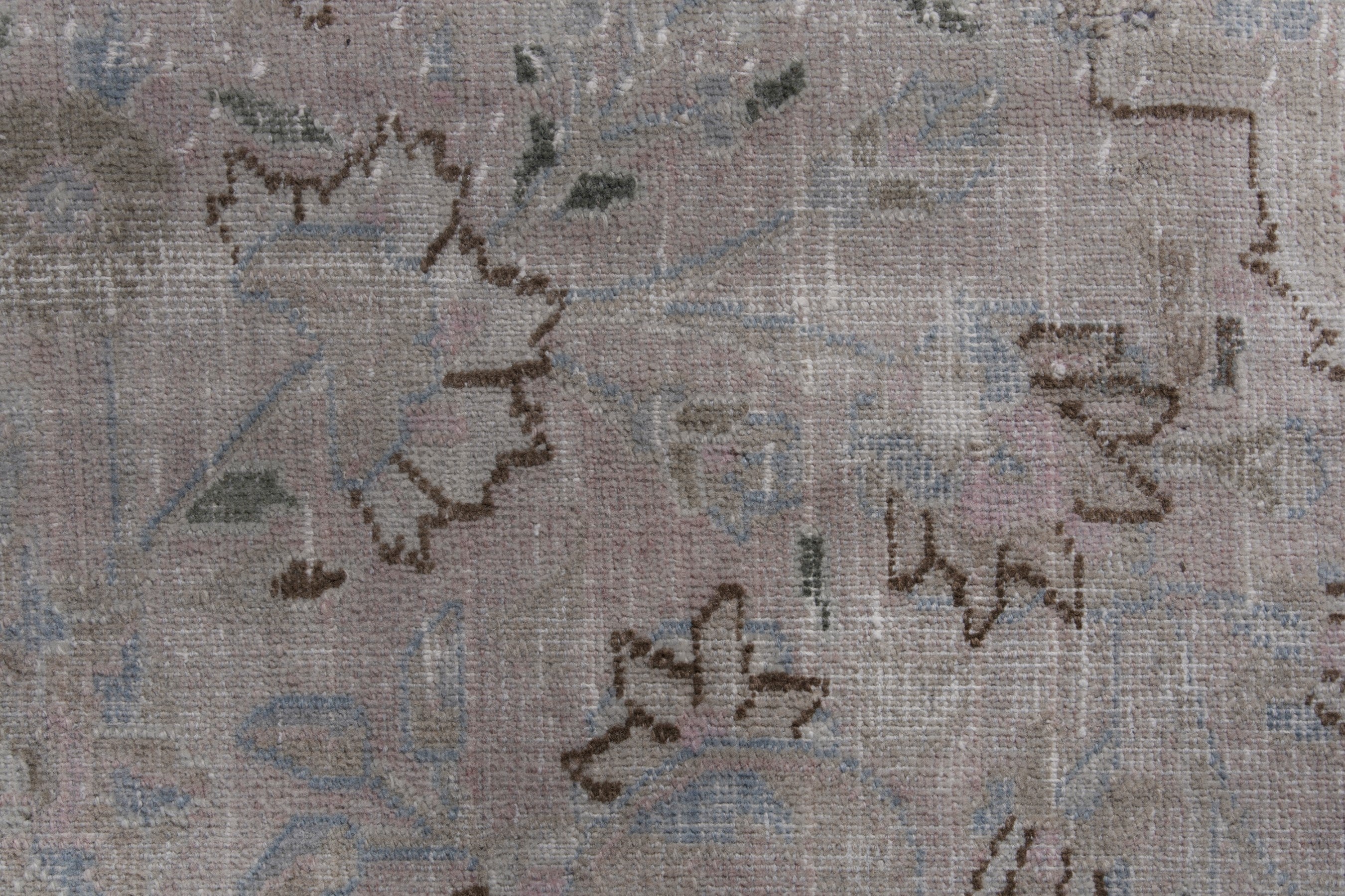 Persian Sabzevar oversized rug in greige and dusty rose, view 11 of 18