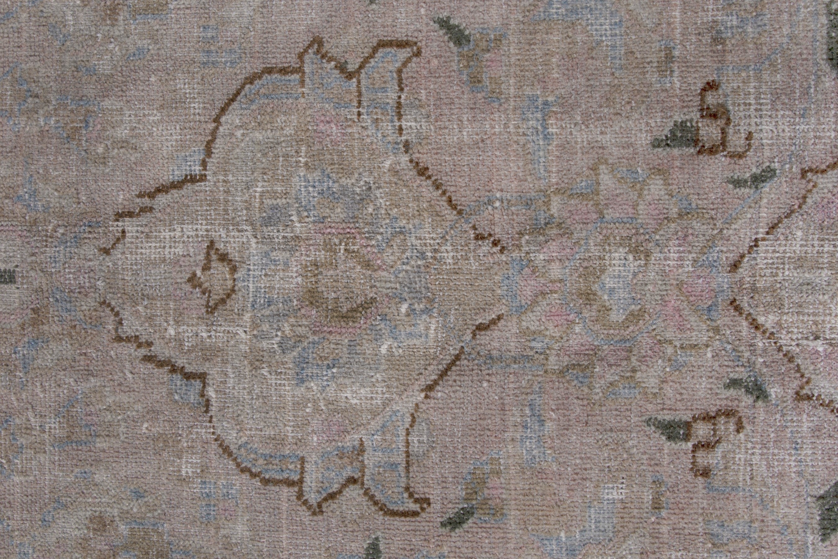 Persian Sabzevar oversized rug in greige and dusty rose, view 14 of 18