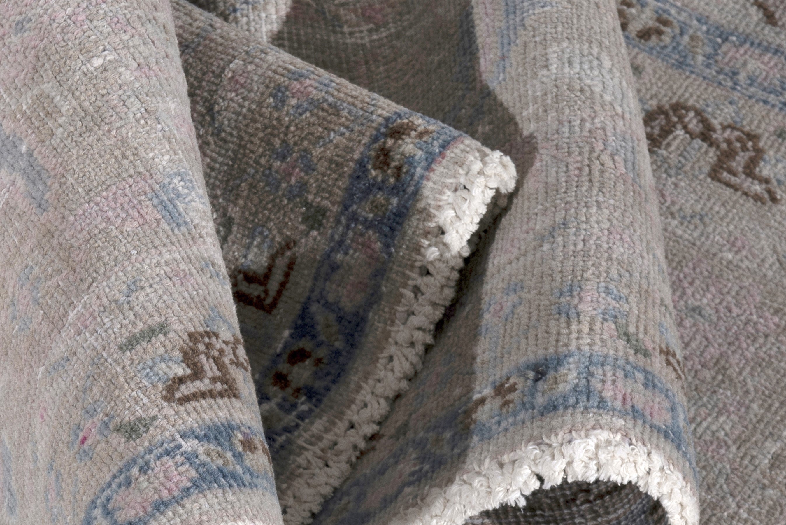 Persian Sabzevar oversized rug in greige and dusty rose, view 15 of 18