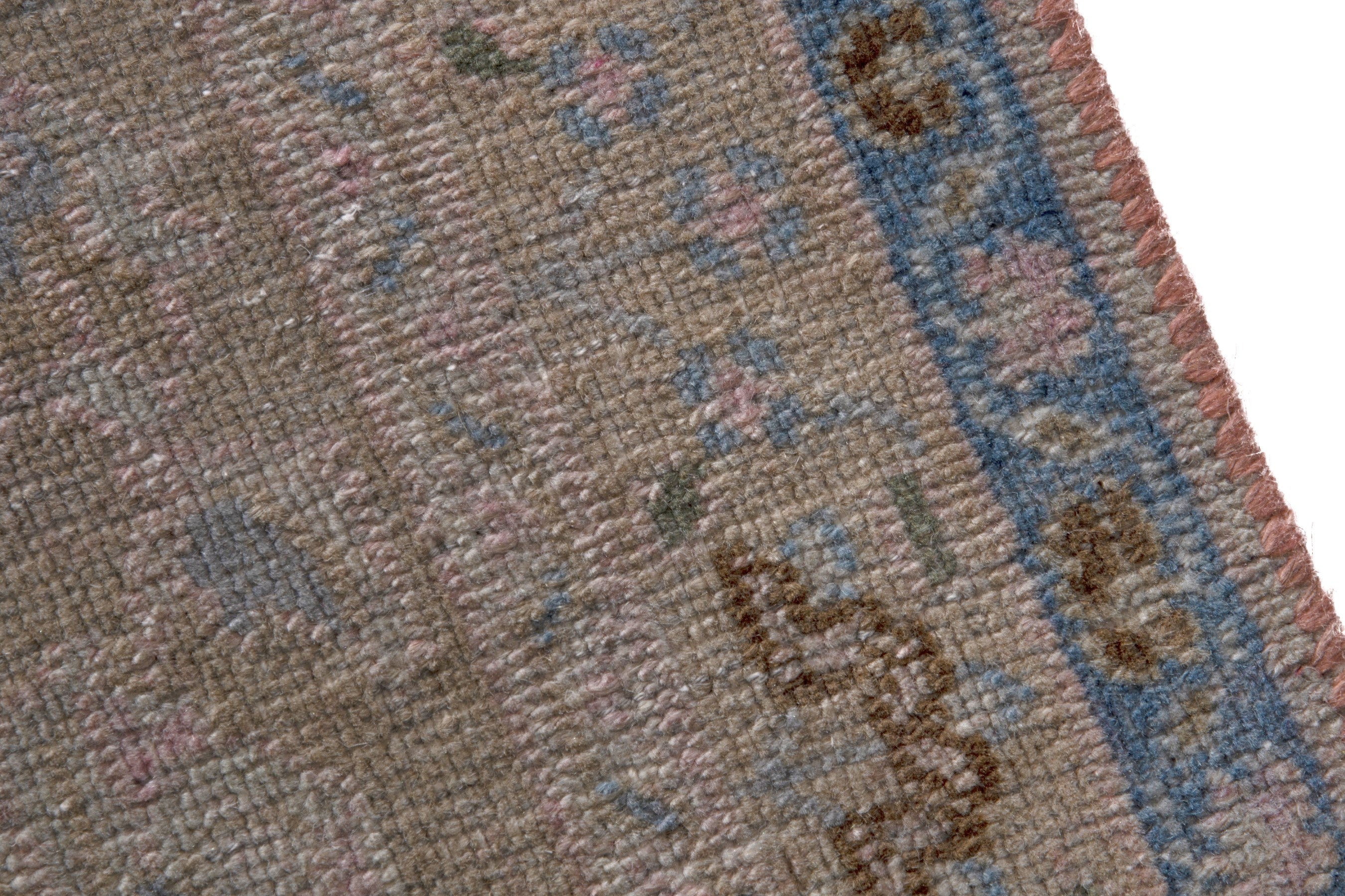 Persian Sabzevar oversized rug in greige and dusty rose, view 7 of 18