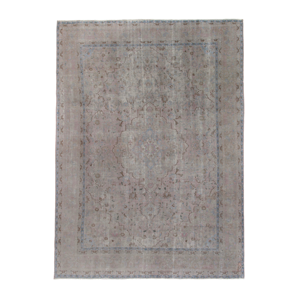 Persian Sabzevar oversized rug in greige and dusty rose, 9'5" x 12'8"