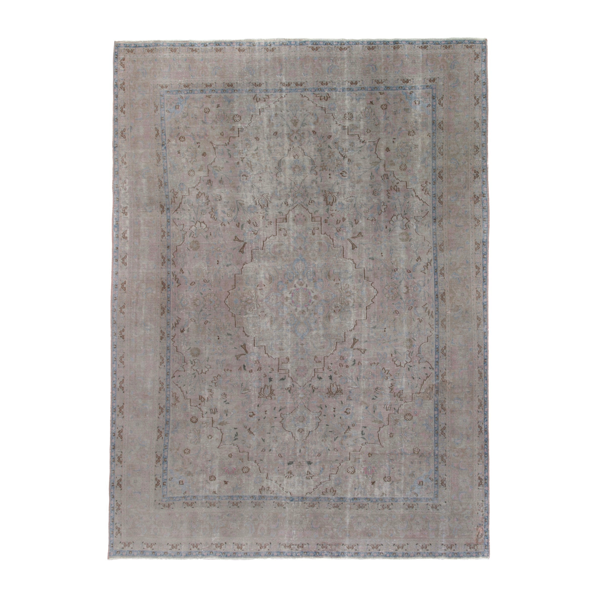 Persian Sabzevar oversized rug in greige and dusty rose, 9'5" x 12'8"
