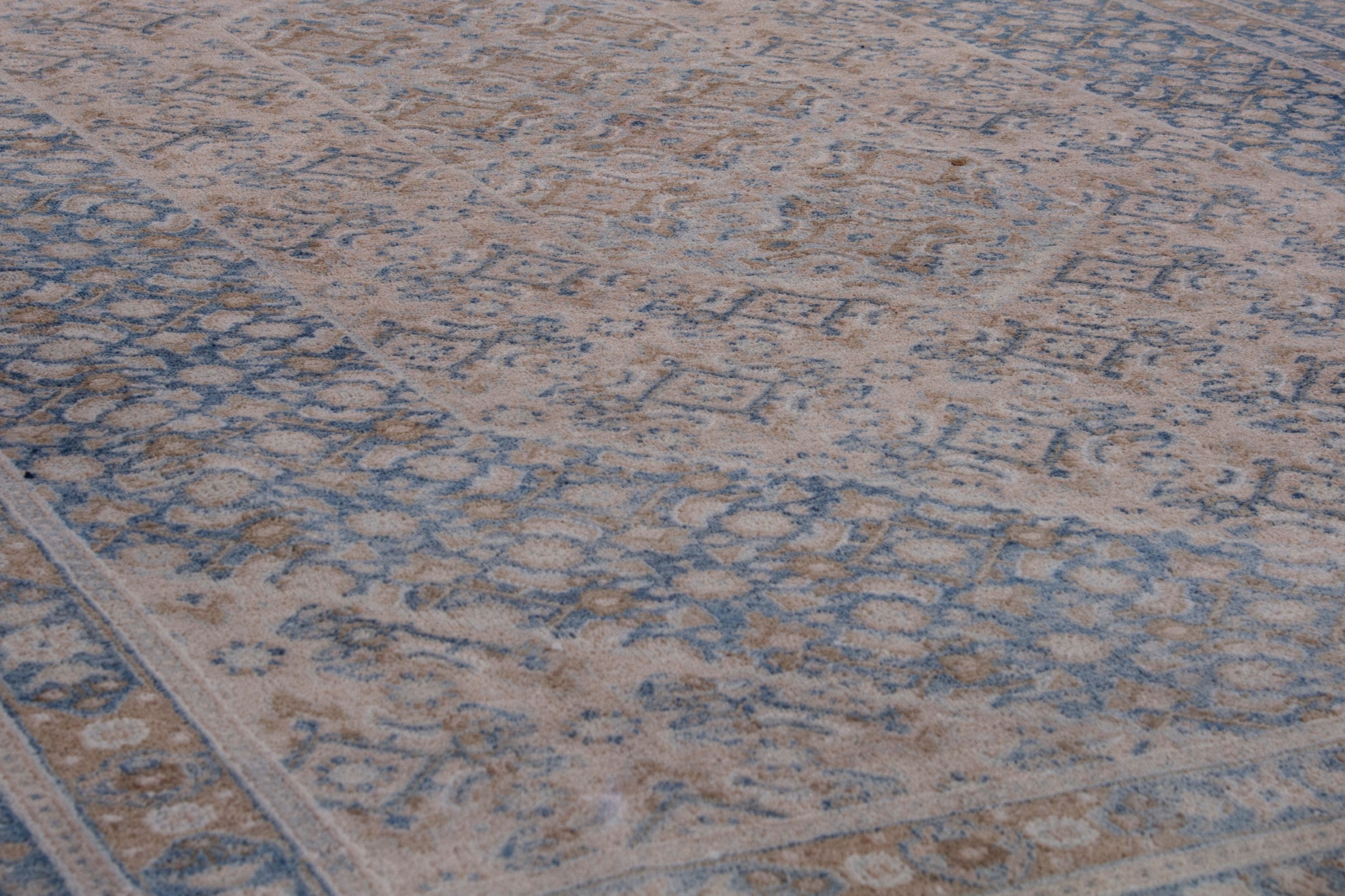 Persian Birjand area rug in cream and dark blue, view 10 of 19
