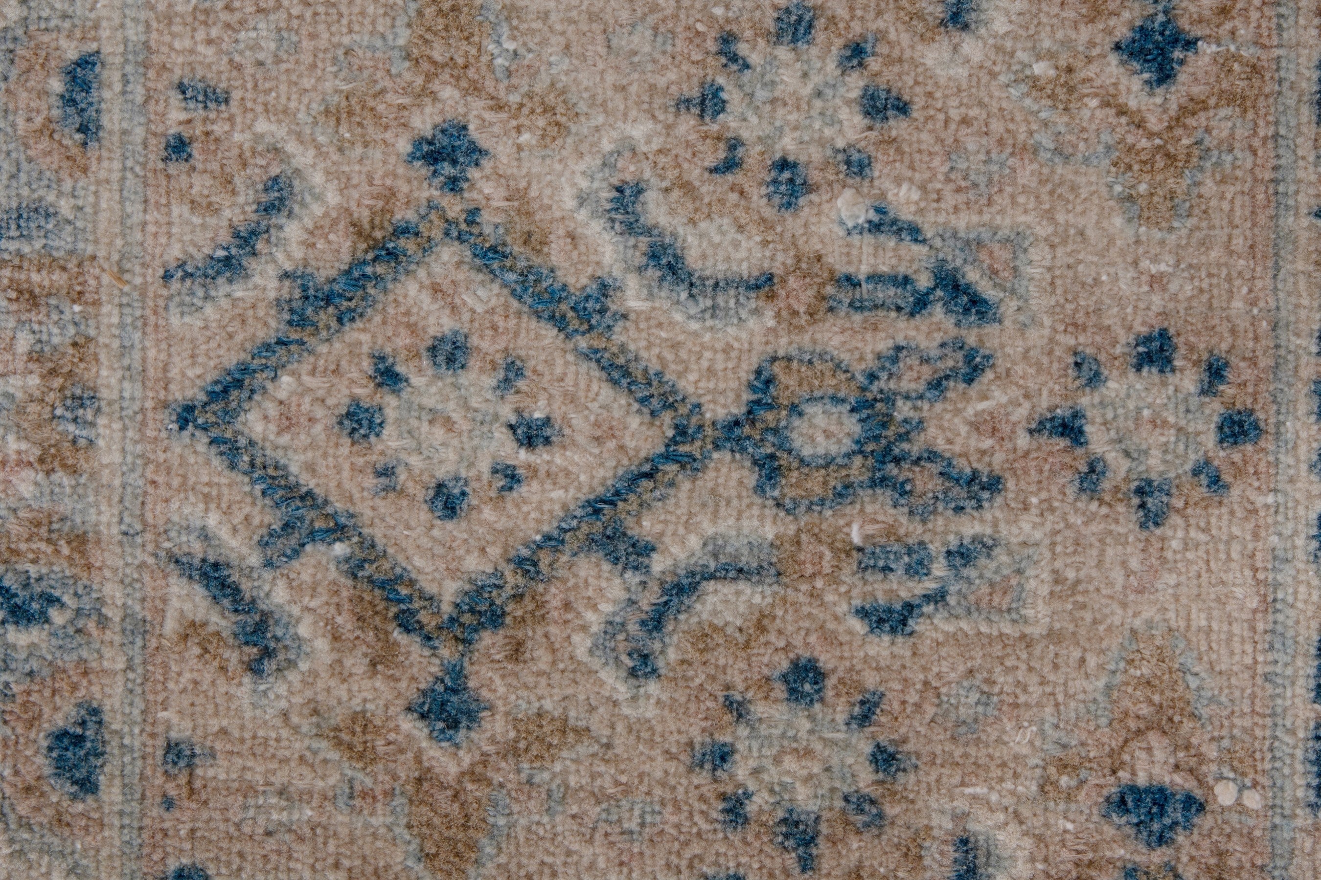 Persian Birjand area rug in cream and dark blue, view 12 of 19