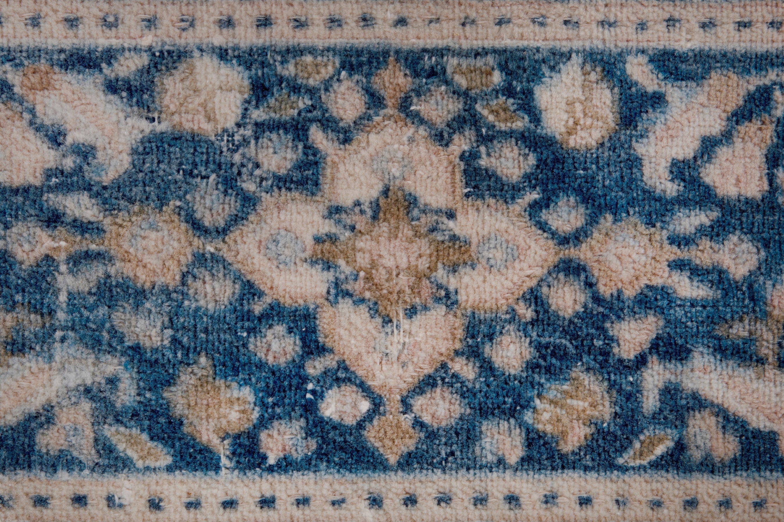 Persian Birjand area rug in cream and dark blue, view 14 of 19