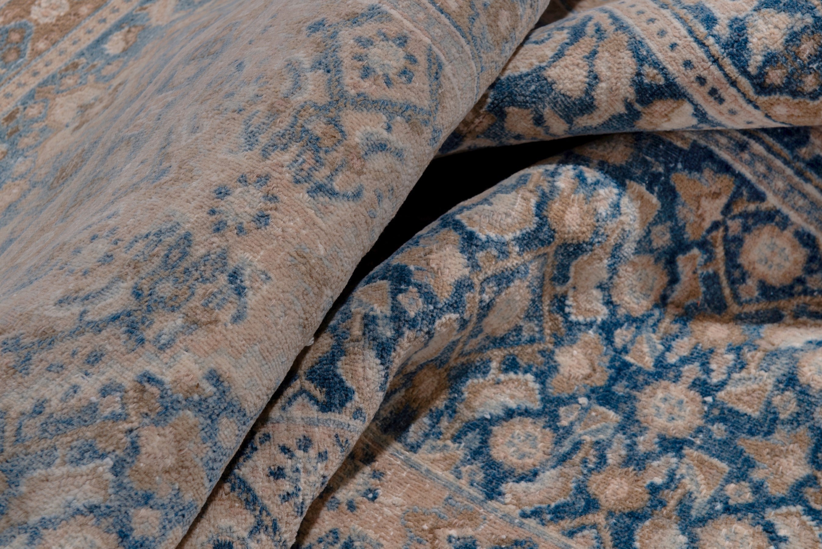 Persian Birjand area rug in cream and dark blue, view 16 of 19
