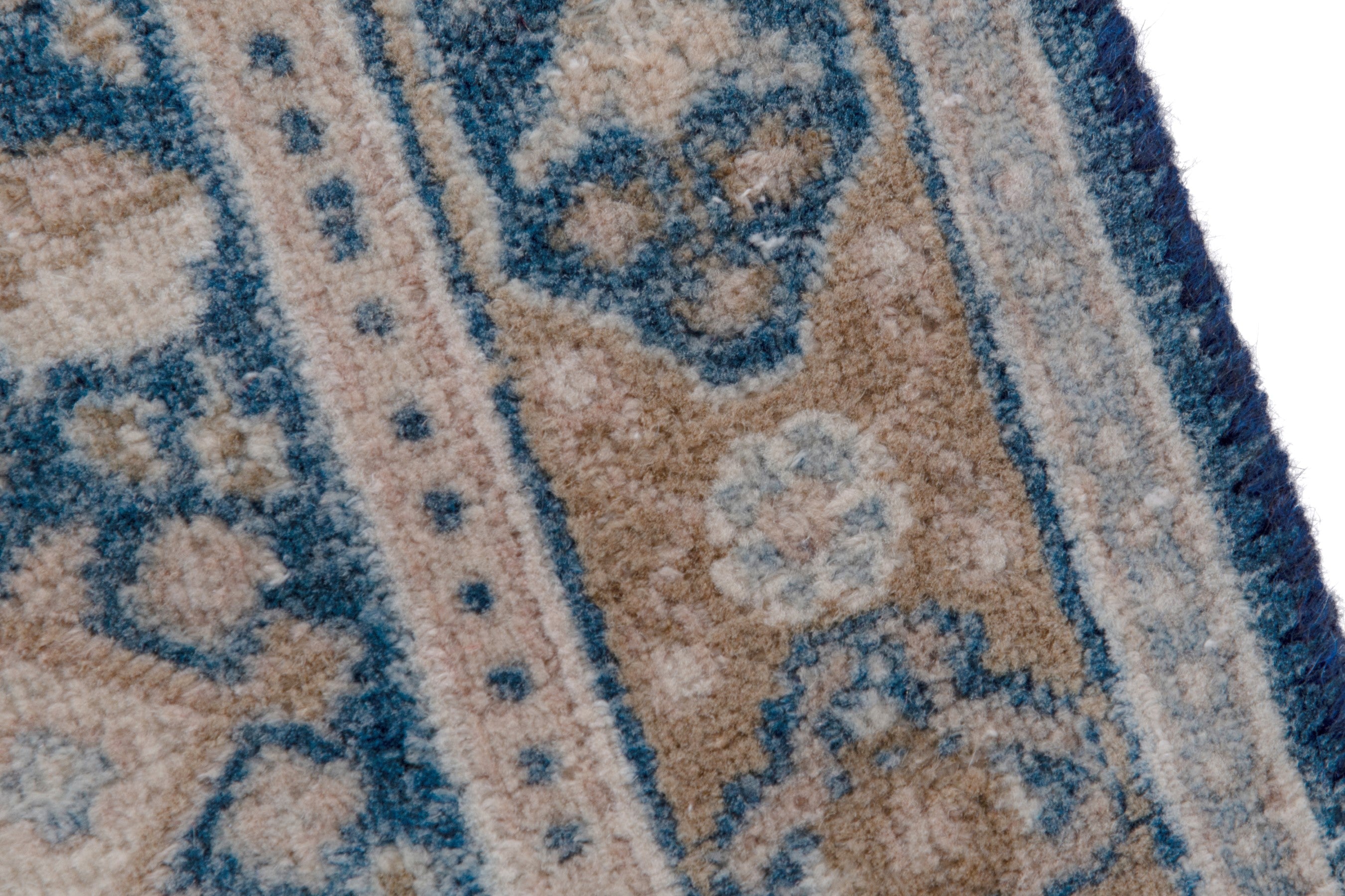 Persian Birjand area rug in cream and dark blue, view 7 of 19
