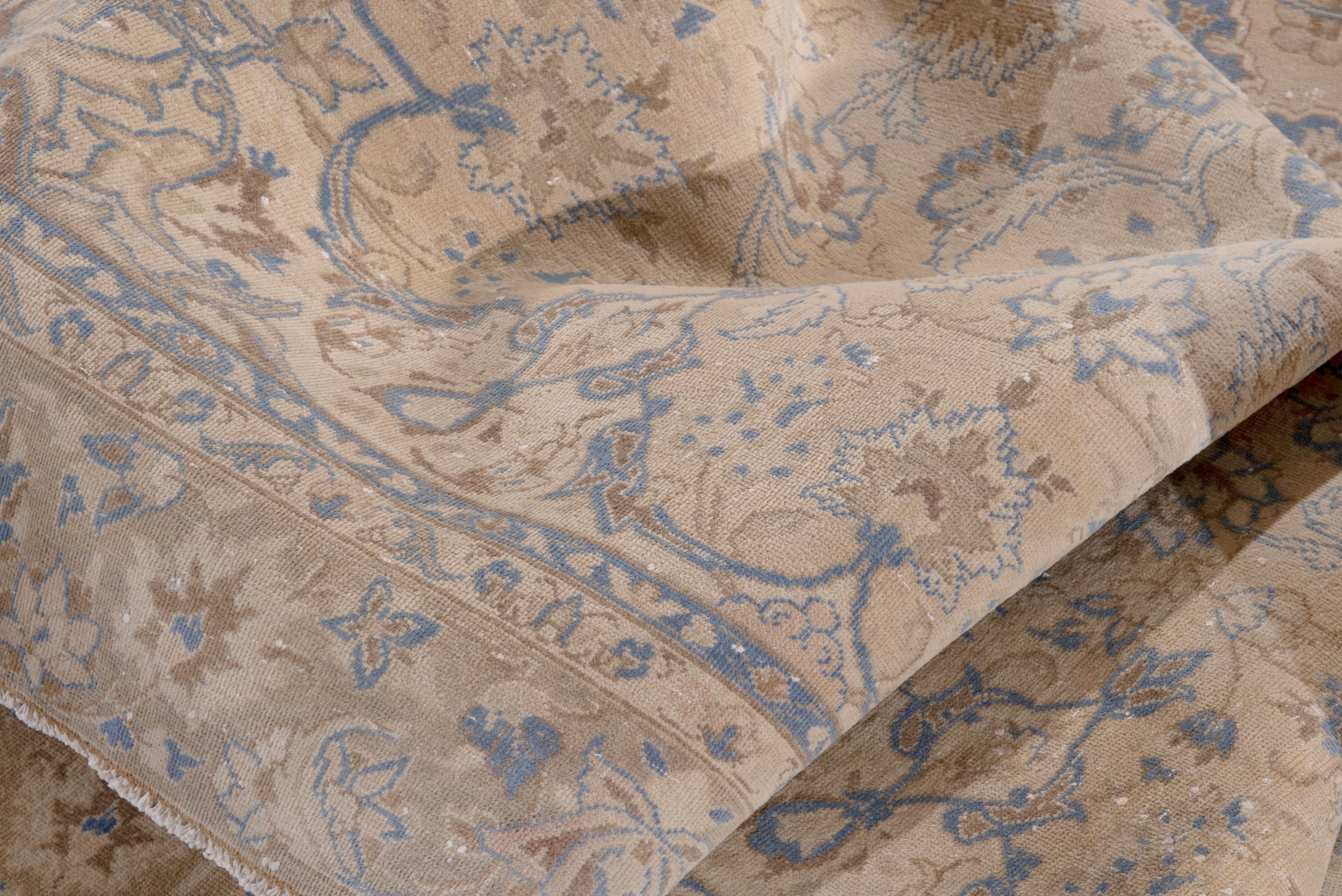 Persian Najafabad oversized rug in beige and denim, view 17 of 19