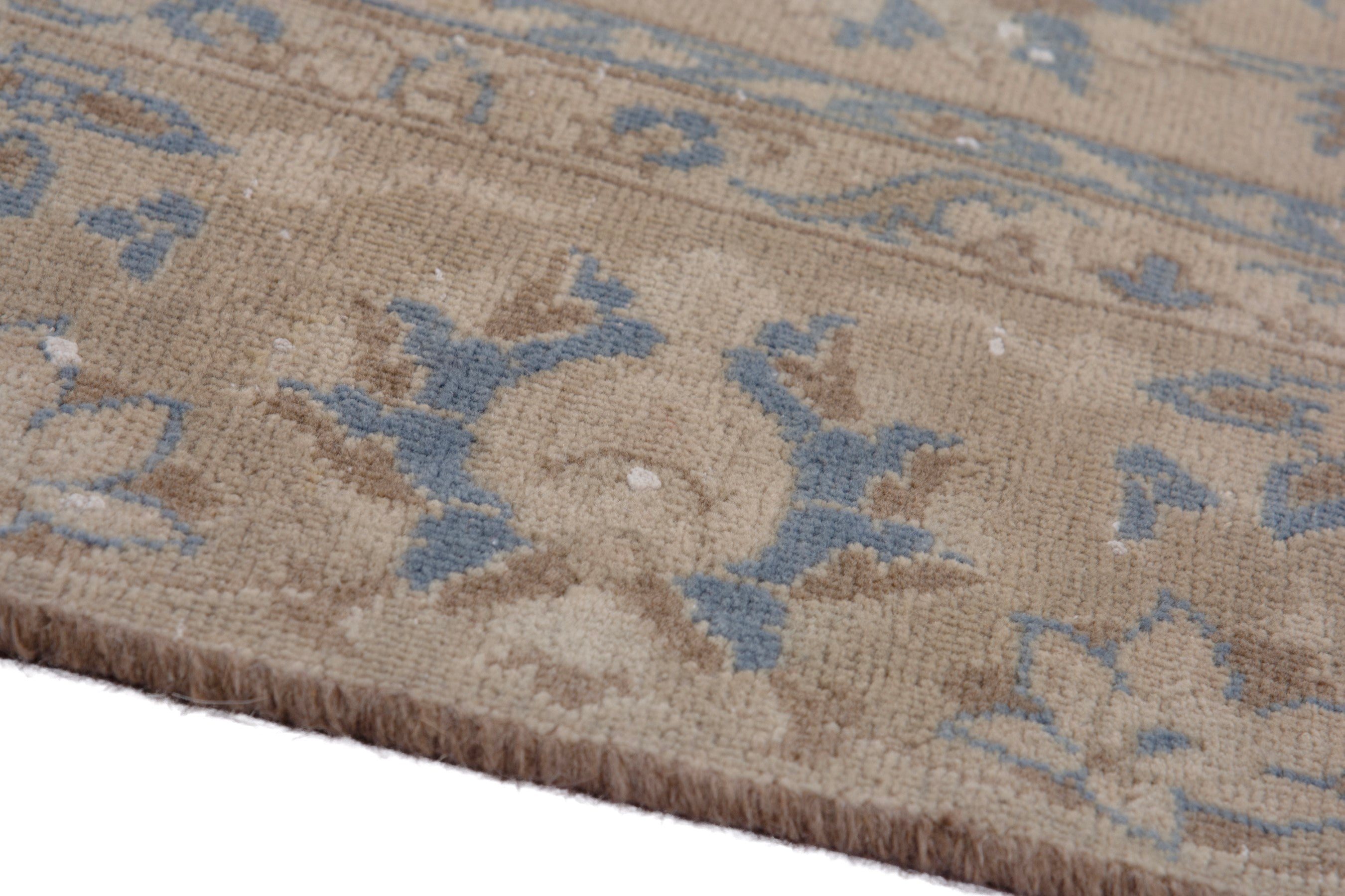 Persian Najafabad oversized rug in beige and denim, view 8 of 19