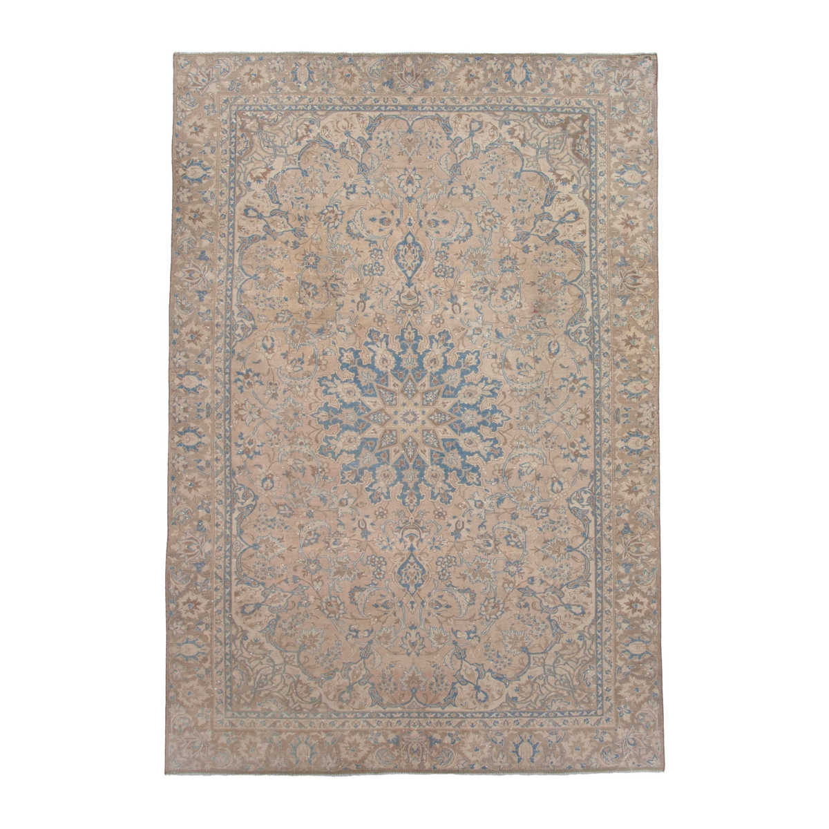Persian Najafabad oversized rug in beige and denim, 9'5" x 11'4"