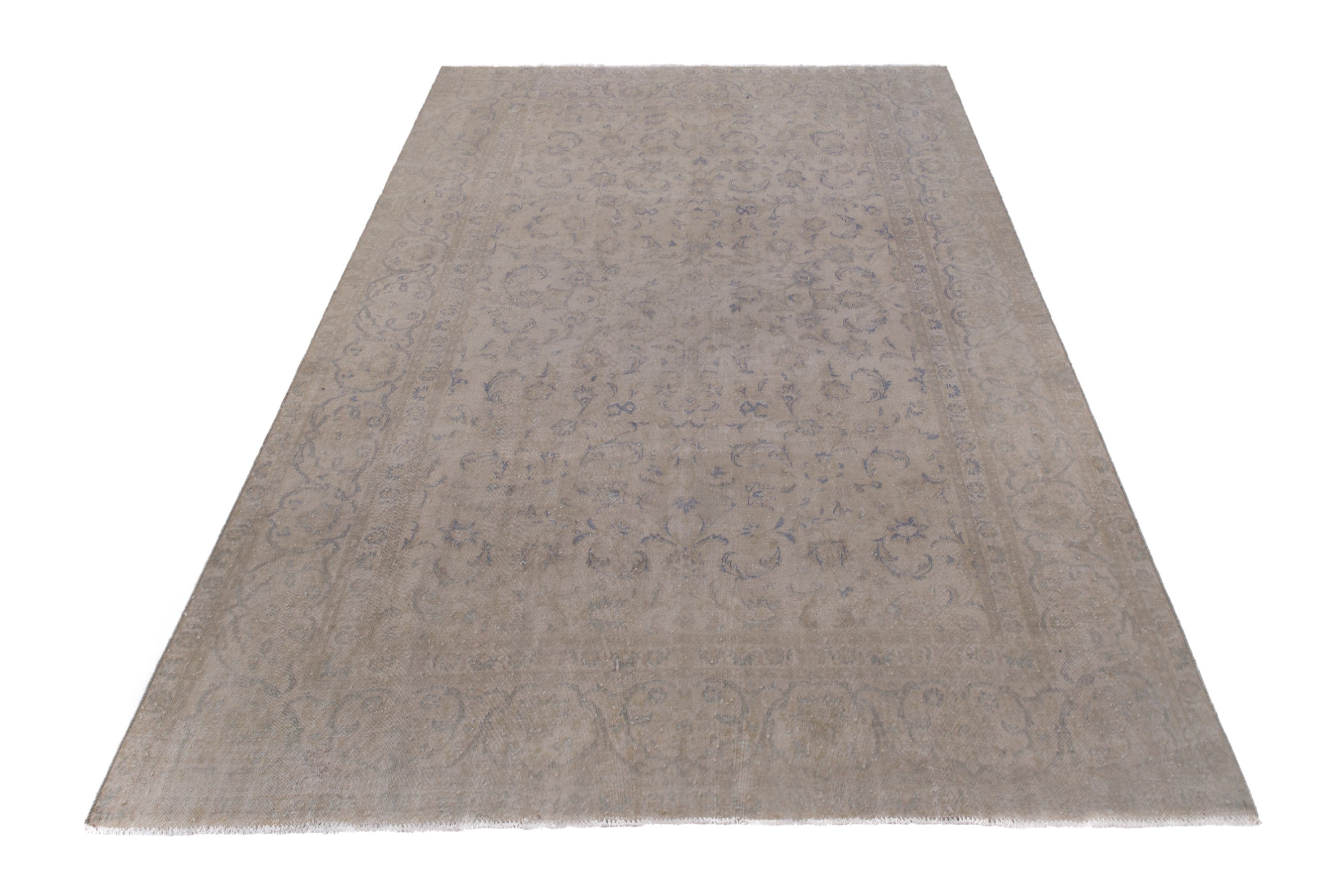 Persian Kashan oversized rug in greige and taupe, view 2 of 16