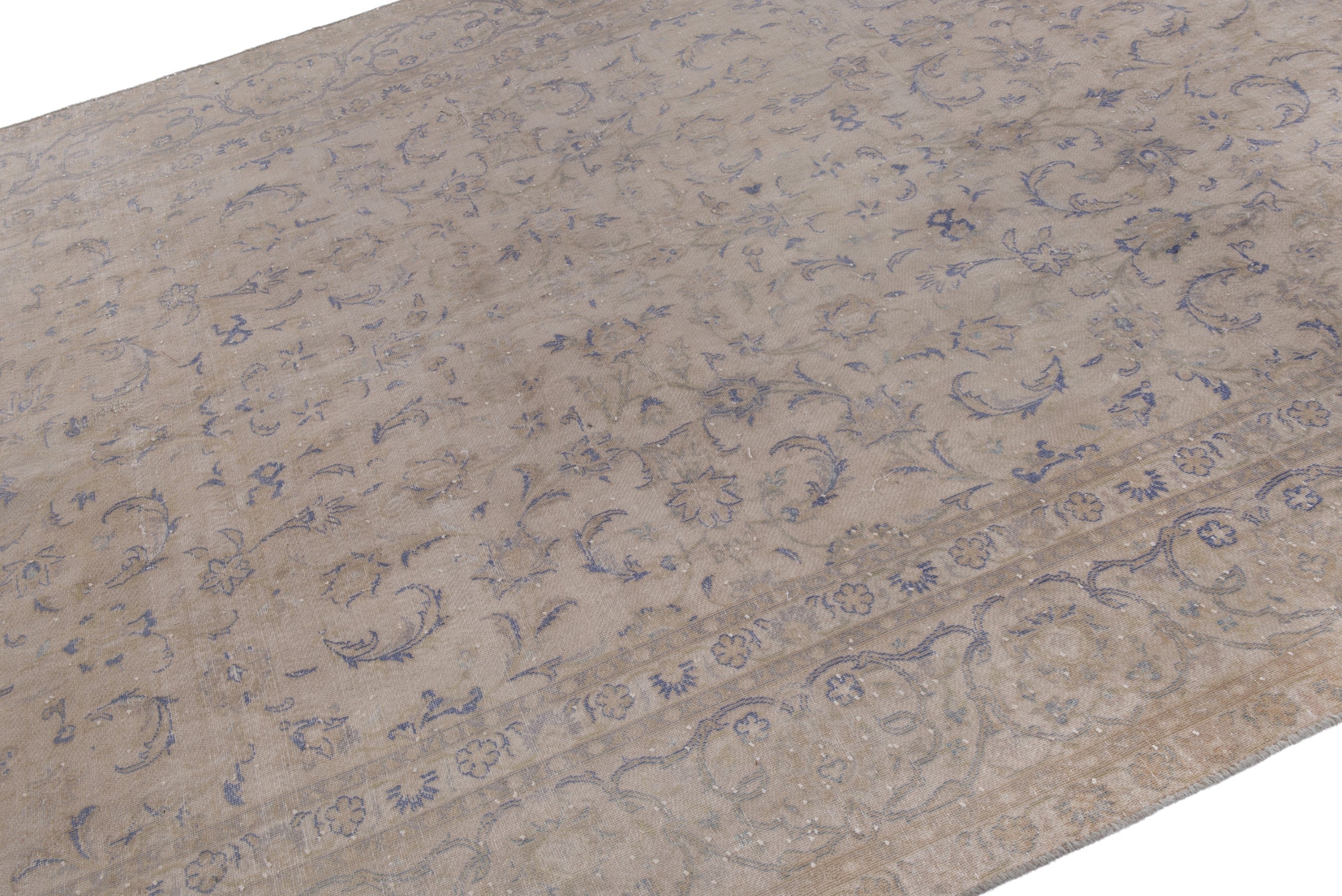 Persian Kashan oversized rug in greige and taupe, view 6 of 16