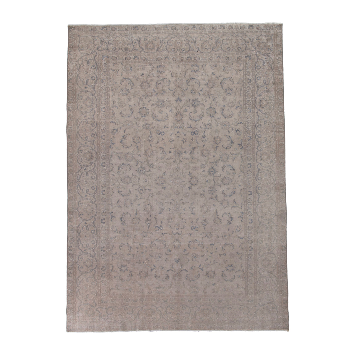 Persian Kashan oversized rug in greige and taupe, 7'10" x 10'11"