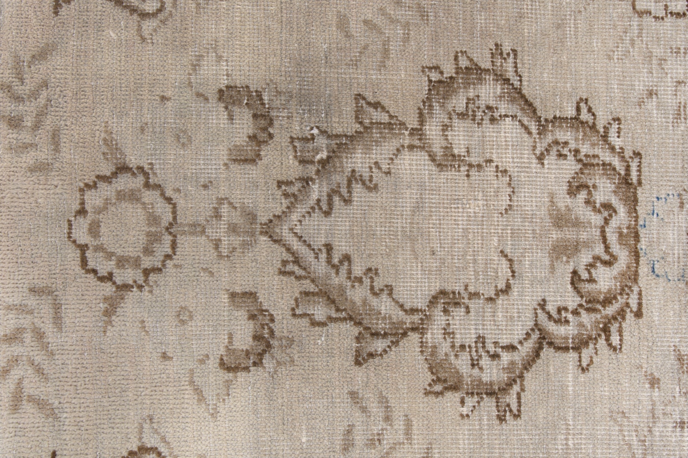 Persian Mashhad oversized rug in cream and taupe, view 11 of 18