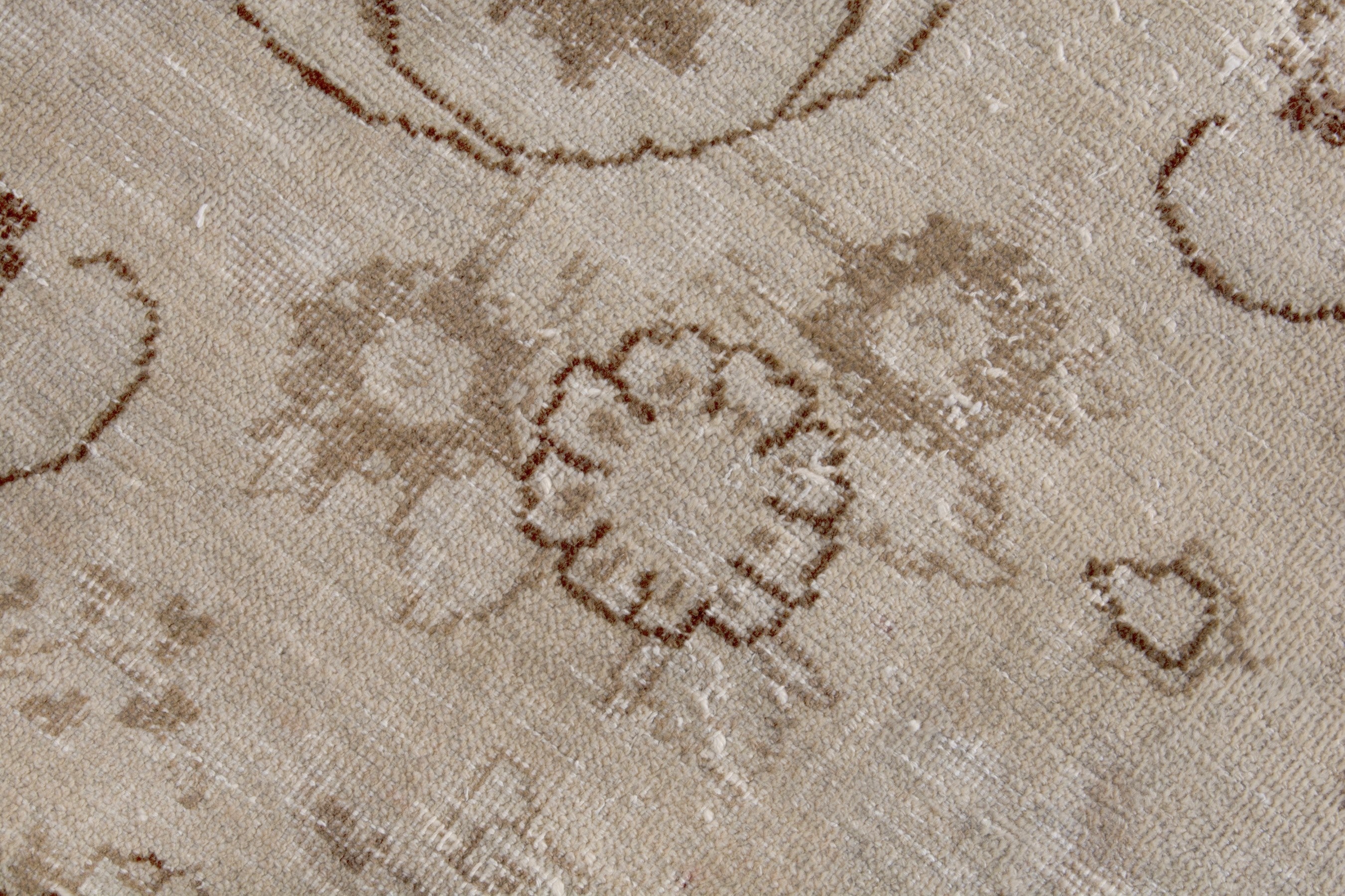 Persian Mashhad oversized rug in cream and taupe, view 12 of 18