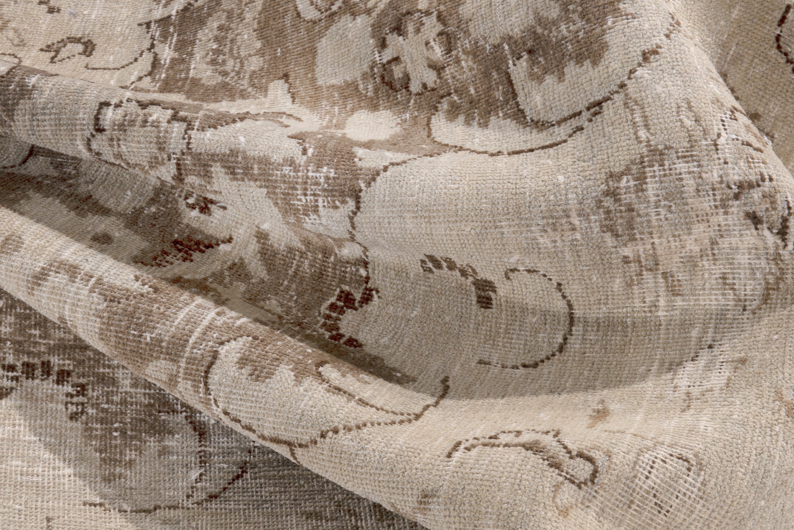 Persian Mashhad oversized rug in cream and taupe, view 15 of 18