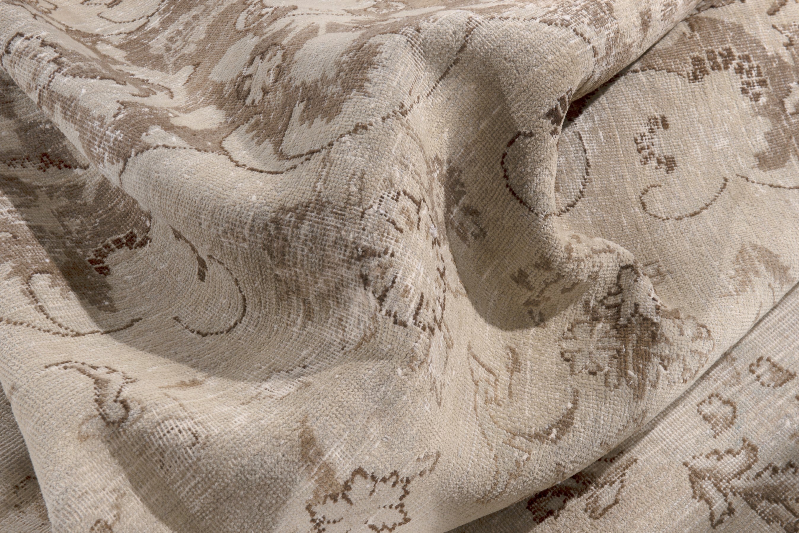 Persian Mashhad oversized rug in cream and taupe, view 16 of 18