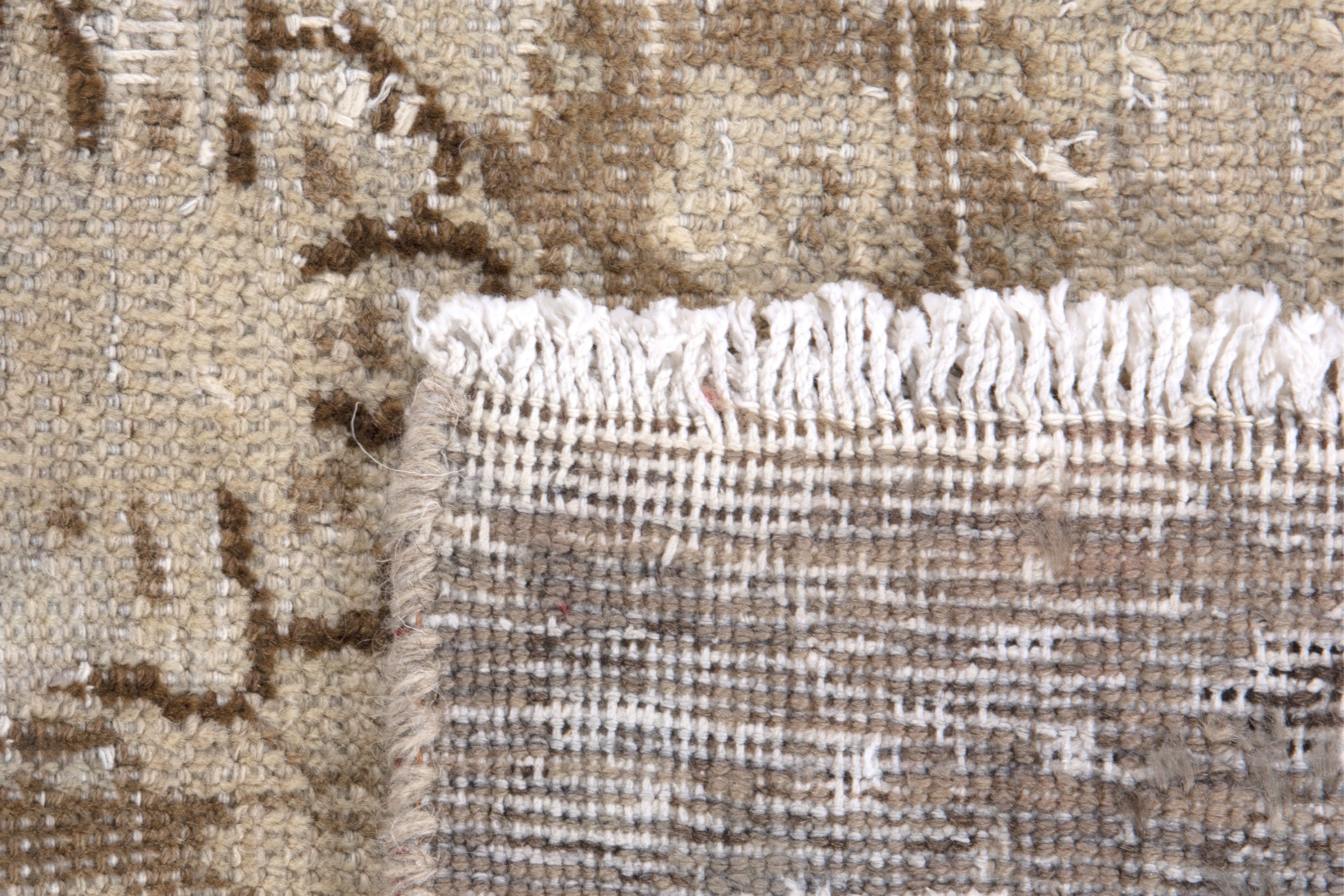 Persian Mashhad oversized rug in cream and taupe, view 18 of 18