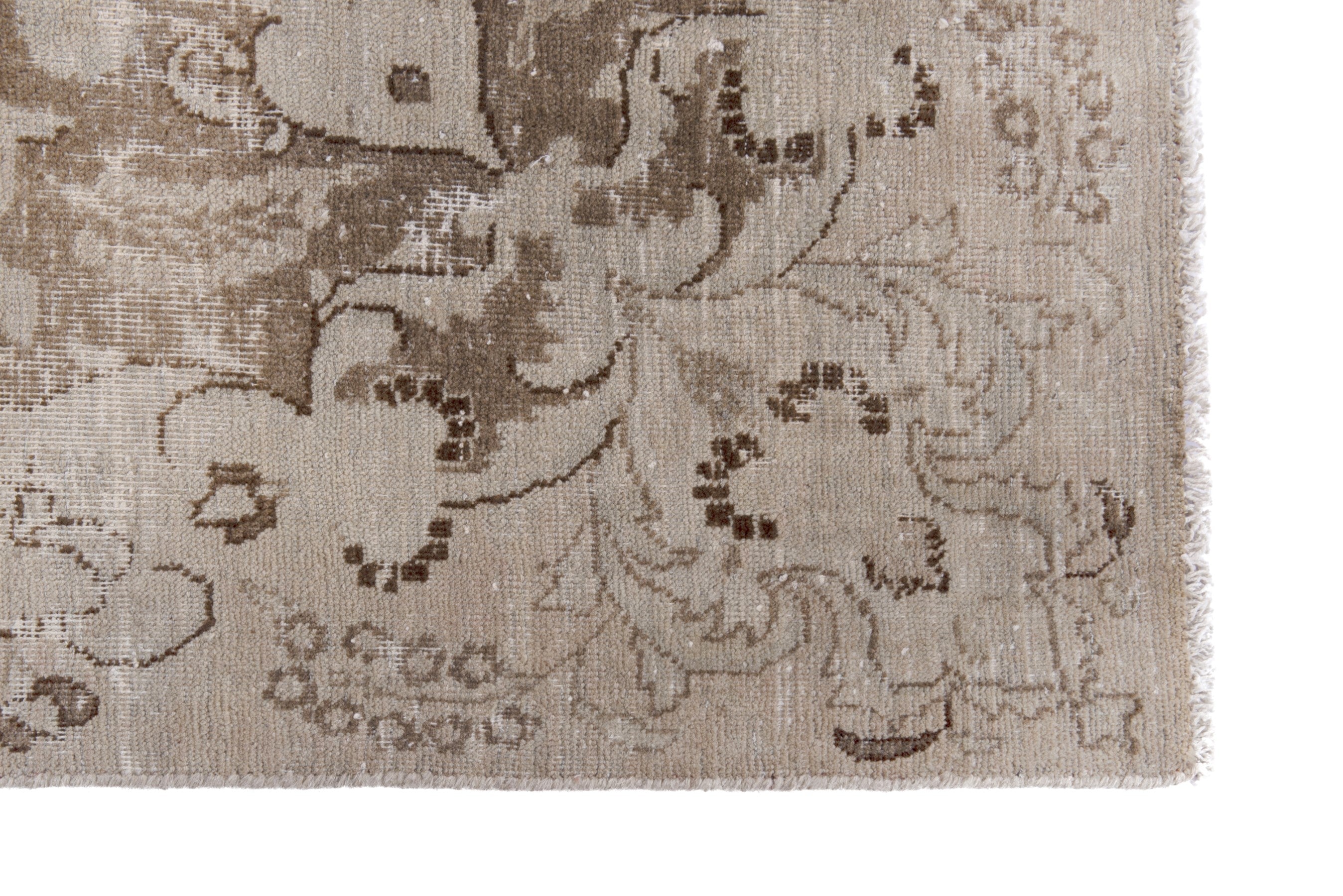 Persian Mashhad oversized rug in cream and taupe, view 5 of 18