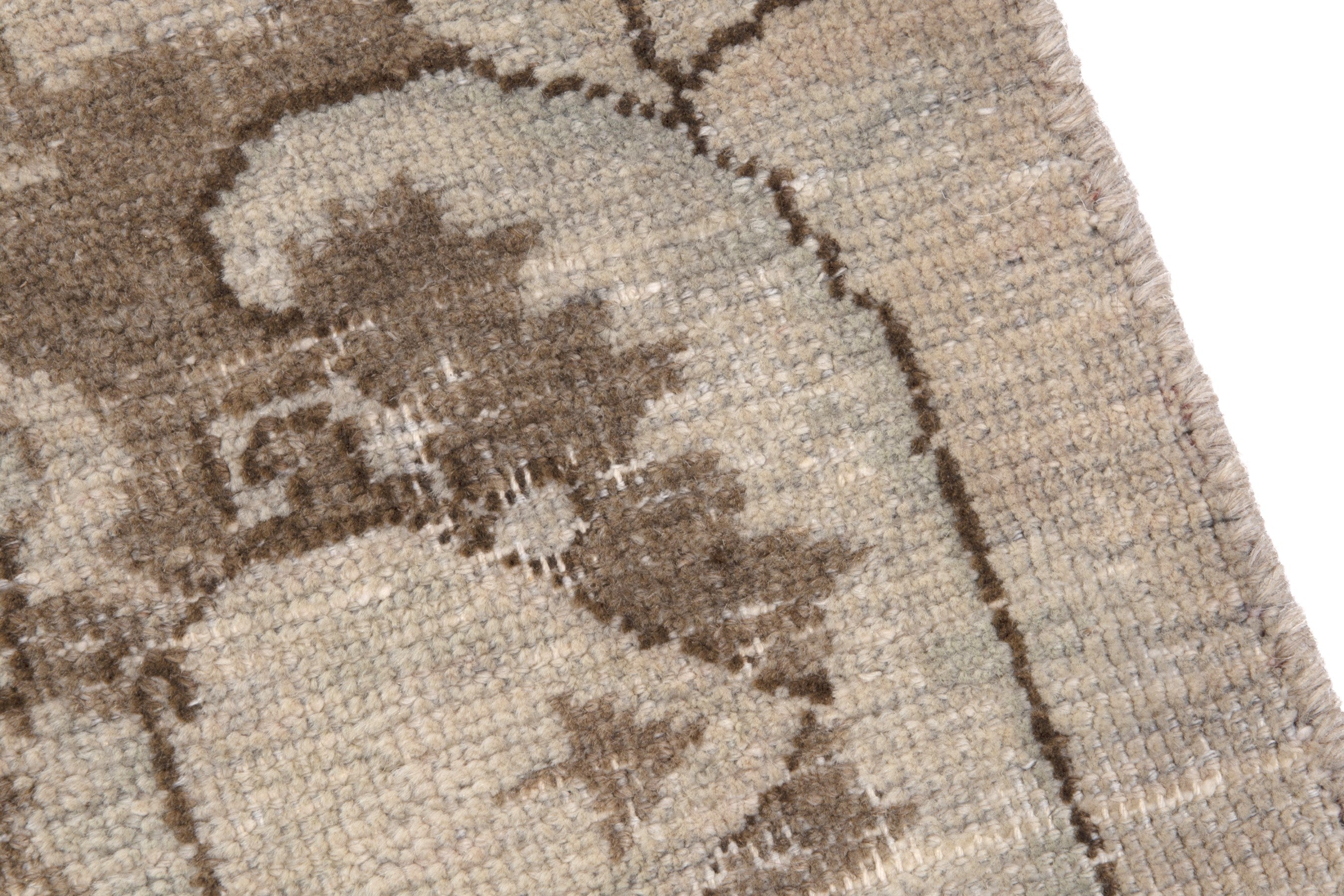 Persian Mashhad oversized rug in cream and taupe, view 7 of 18