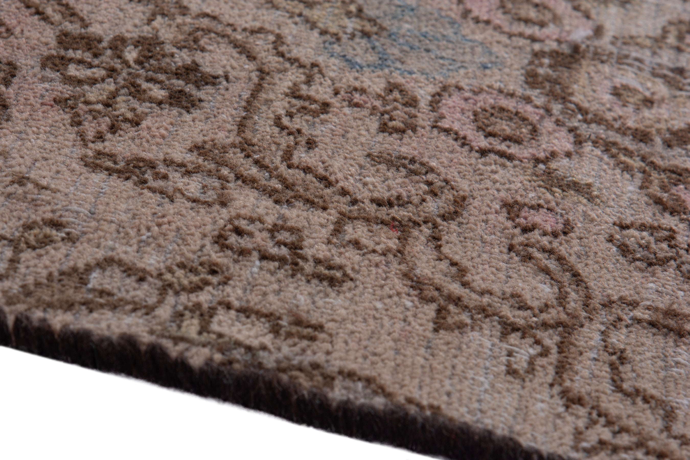 Persian Birjand runner rug in taupe and faded red, view 8 of 17