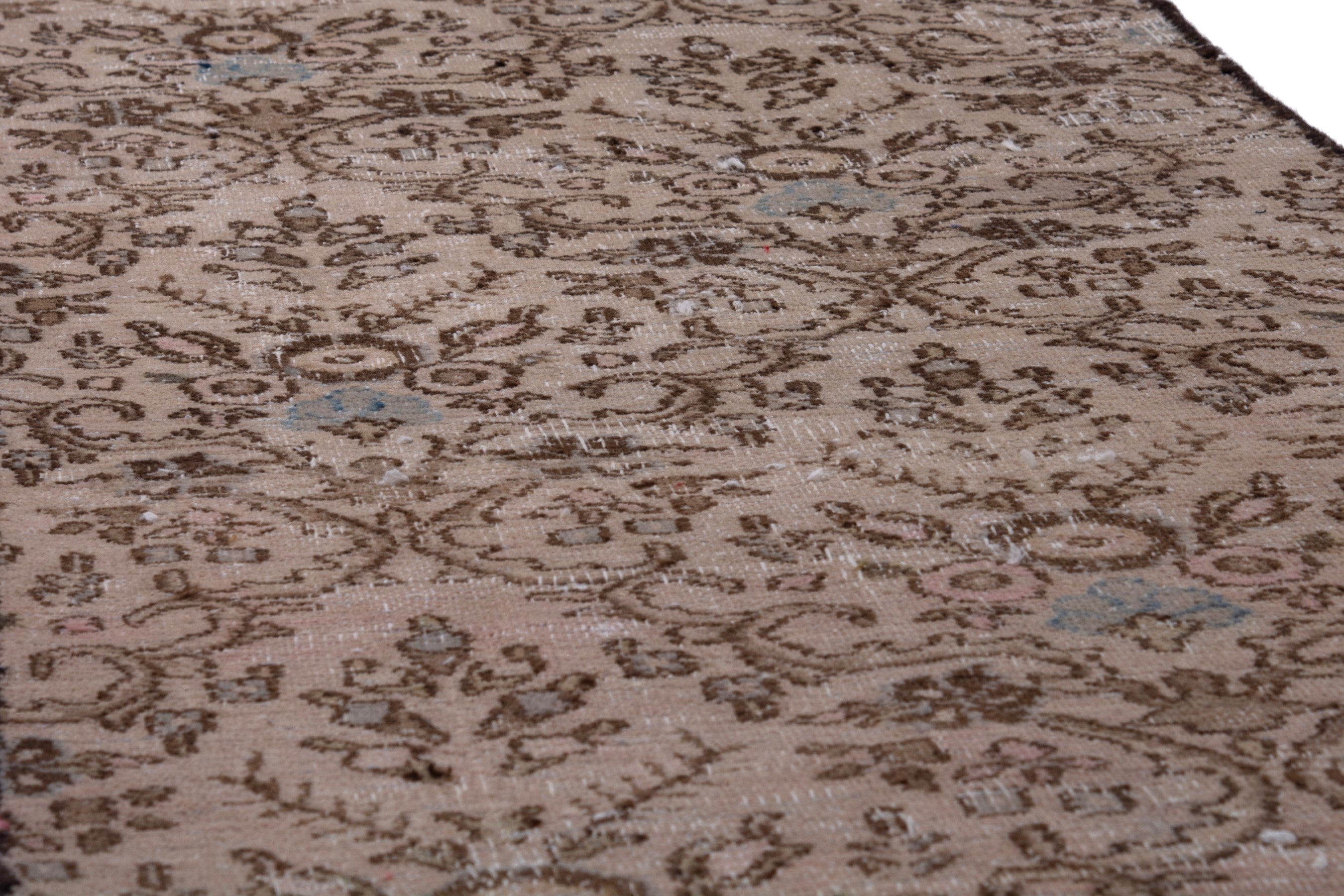 Persian Birjand runner rug in taupe and faded red, view 10 of 17