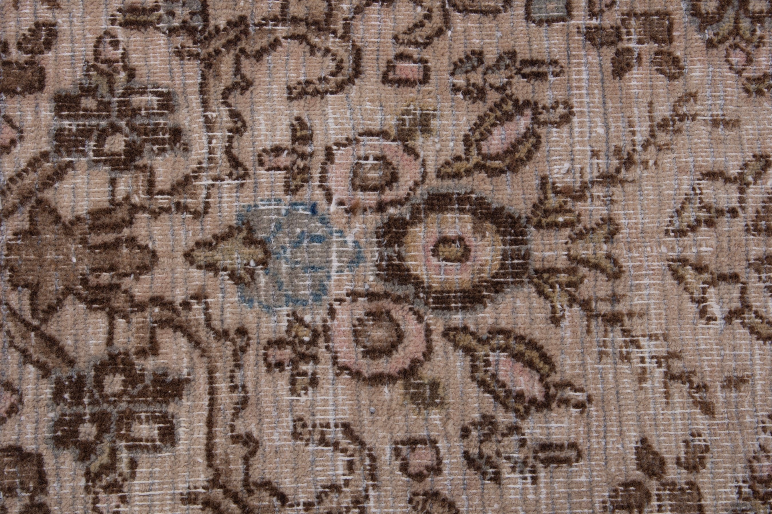Persian Birjand runner rug in taupe and faded red, view 11 of 17