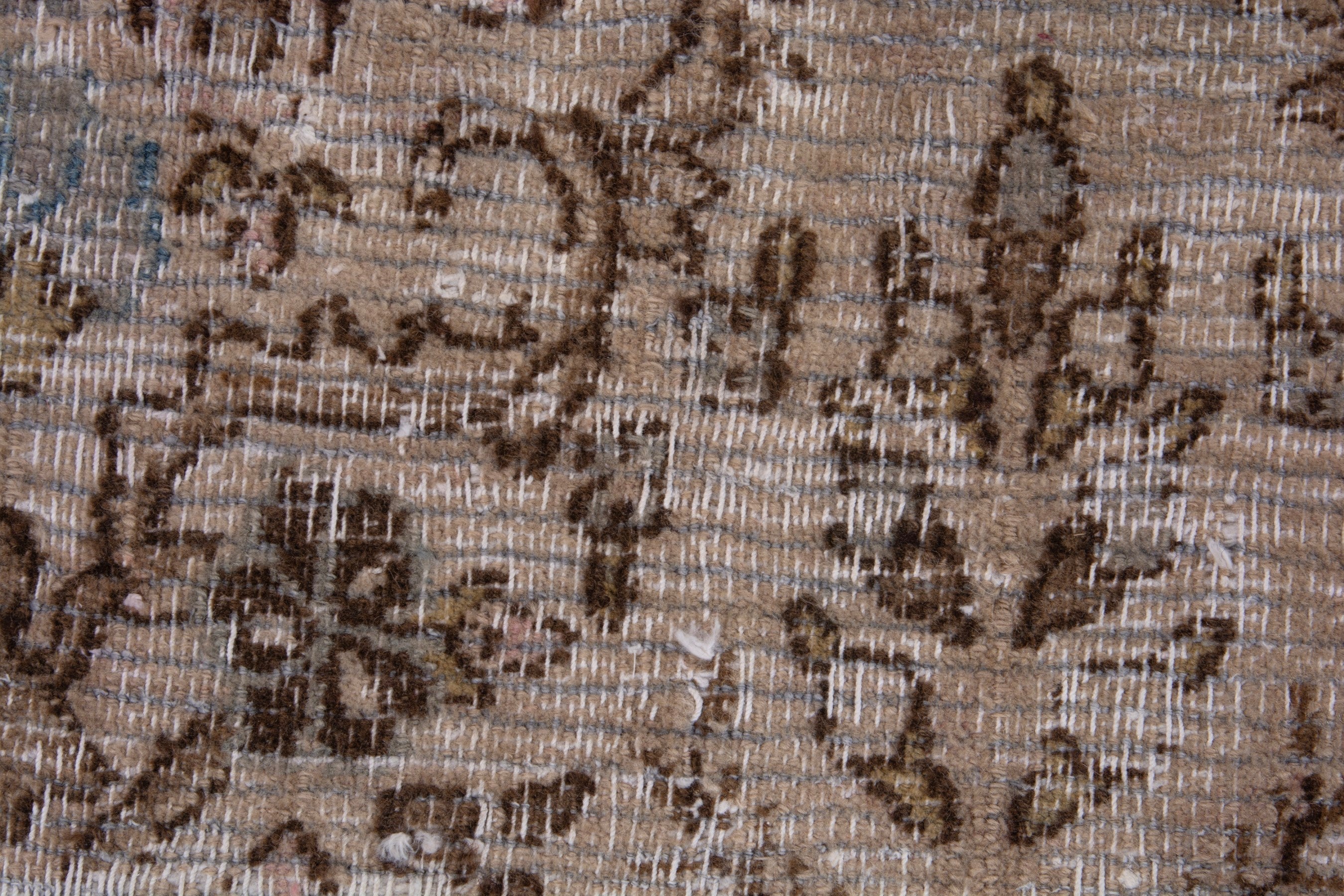 Persian Birjand runner rug in taupe and faded red, view 13 of 17