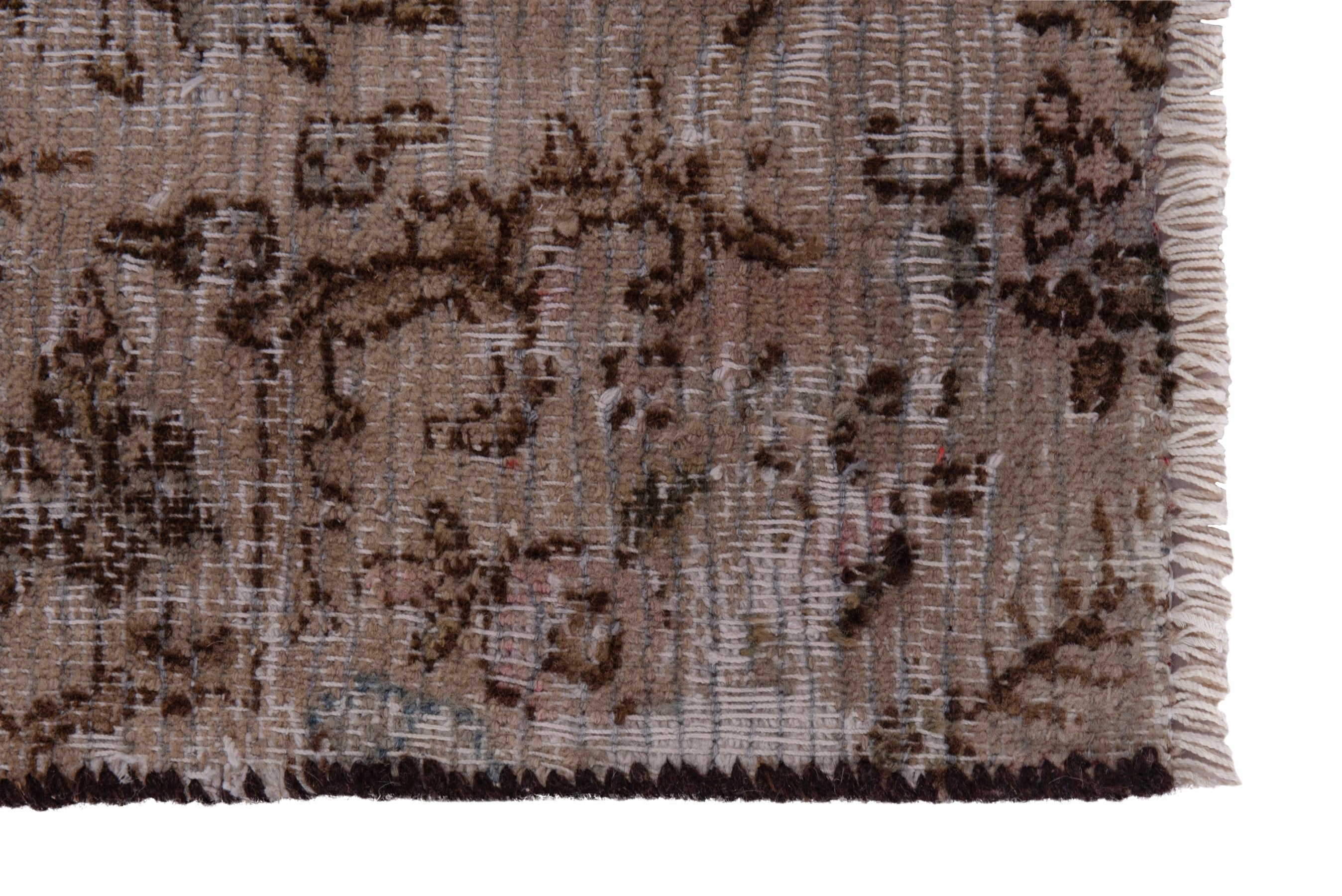 Persian Birjand runner rug in taupe and faded red, view 5 of 17