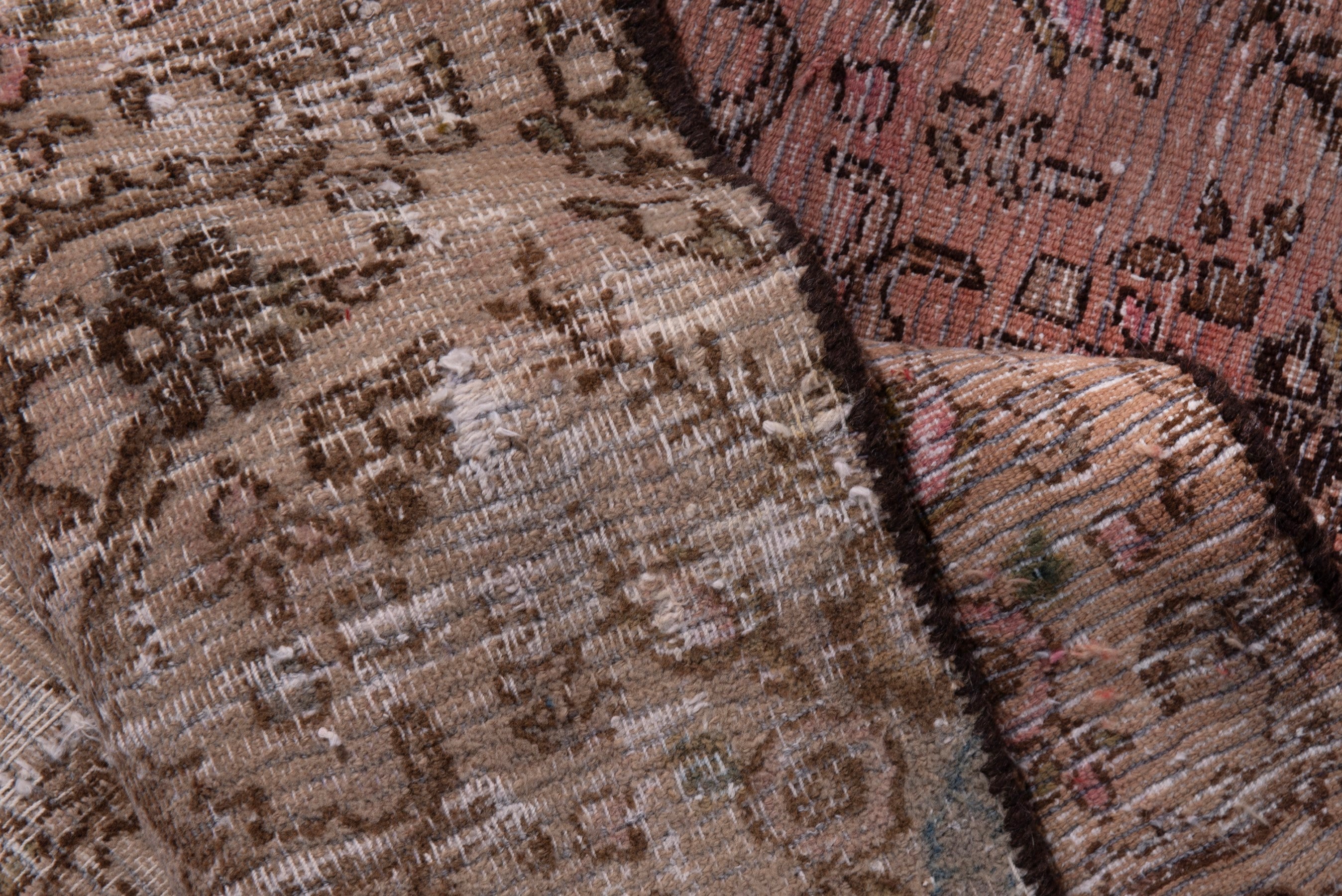Persian Birjand runner rug in taupe and faded red, view 17 of 17