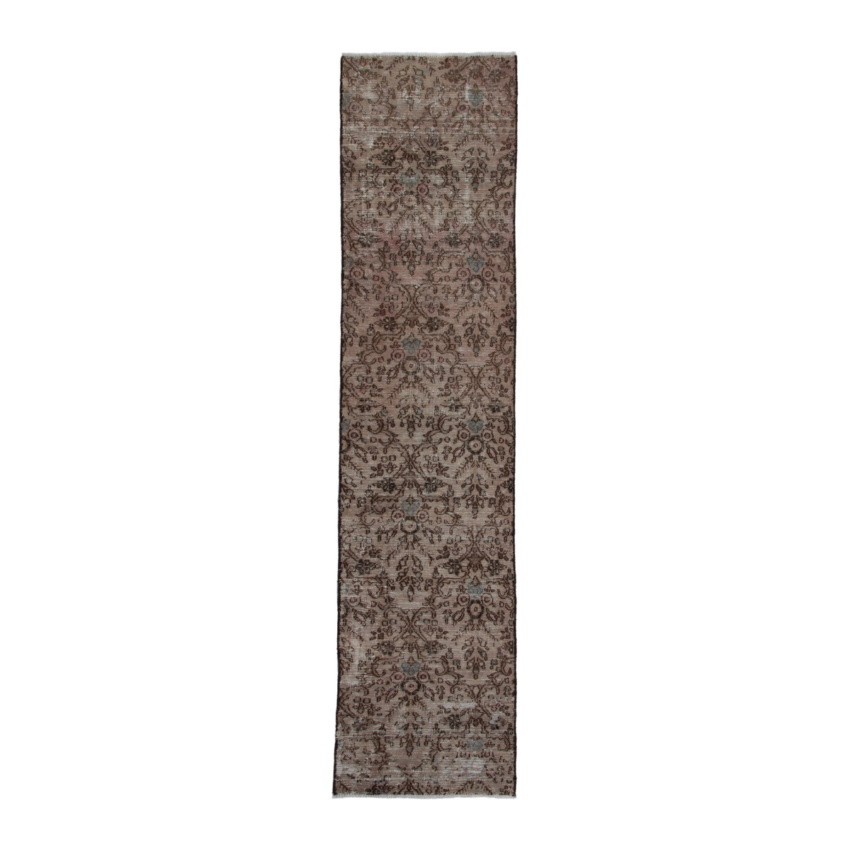 Persian Birjand runner rug in taupe and faded red, 2'4" x 10'7"