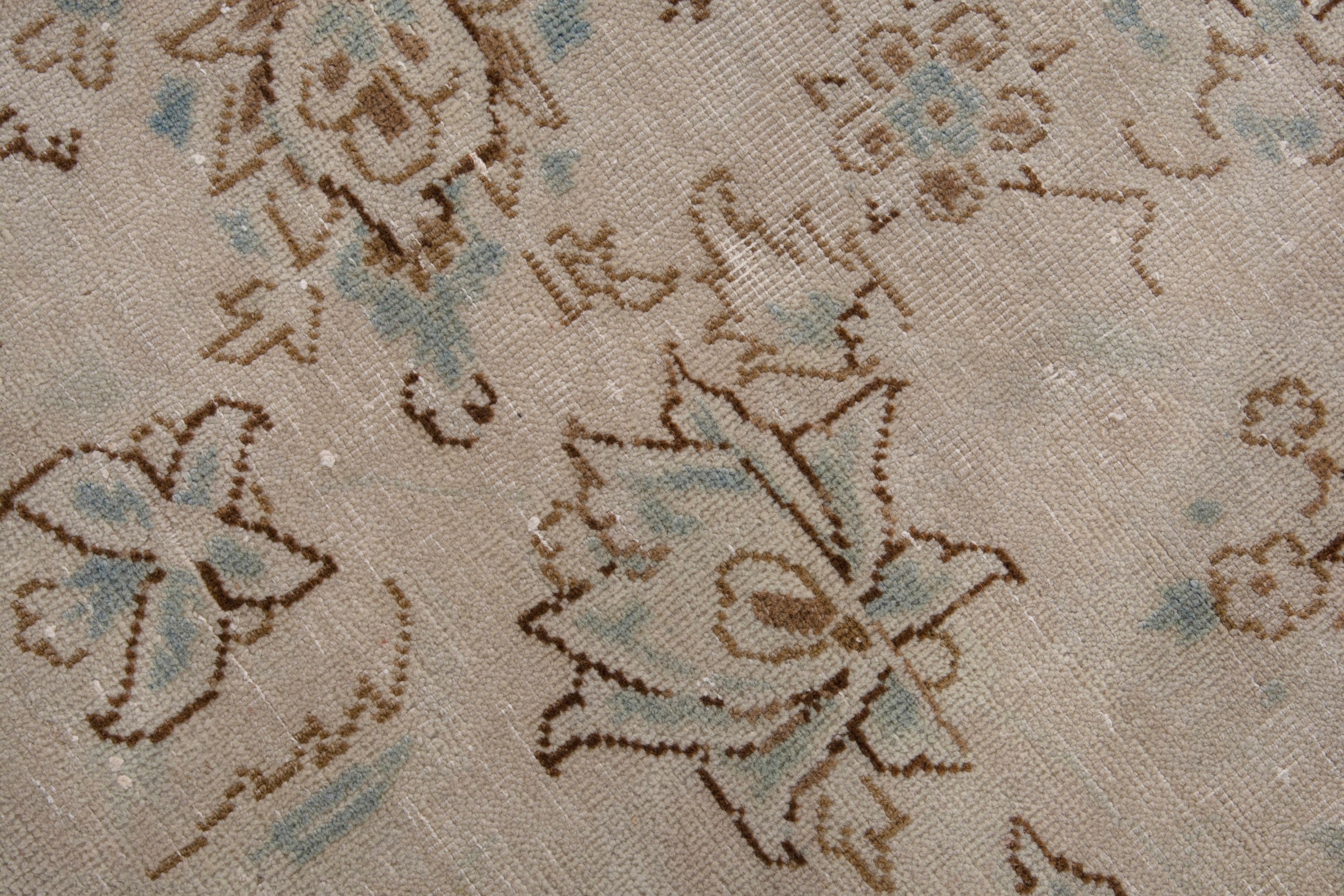 Persian Najafabad oversized rug in cream and slate blue, view 11 of 19