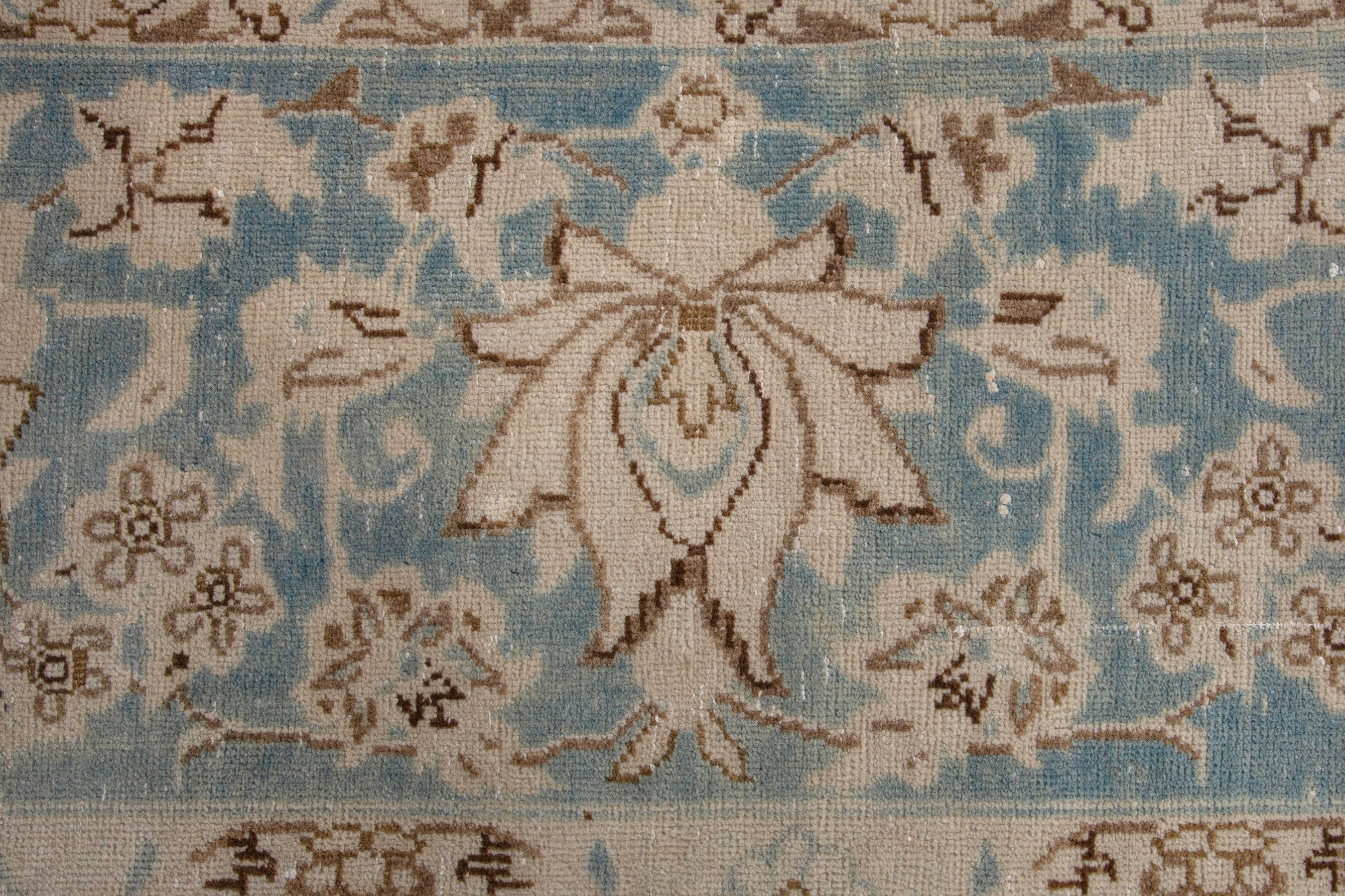 Persian Najafabad oversized rug in cream and slate blue, view 12 of 19
