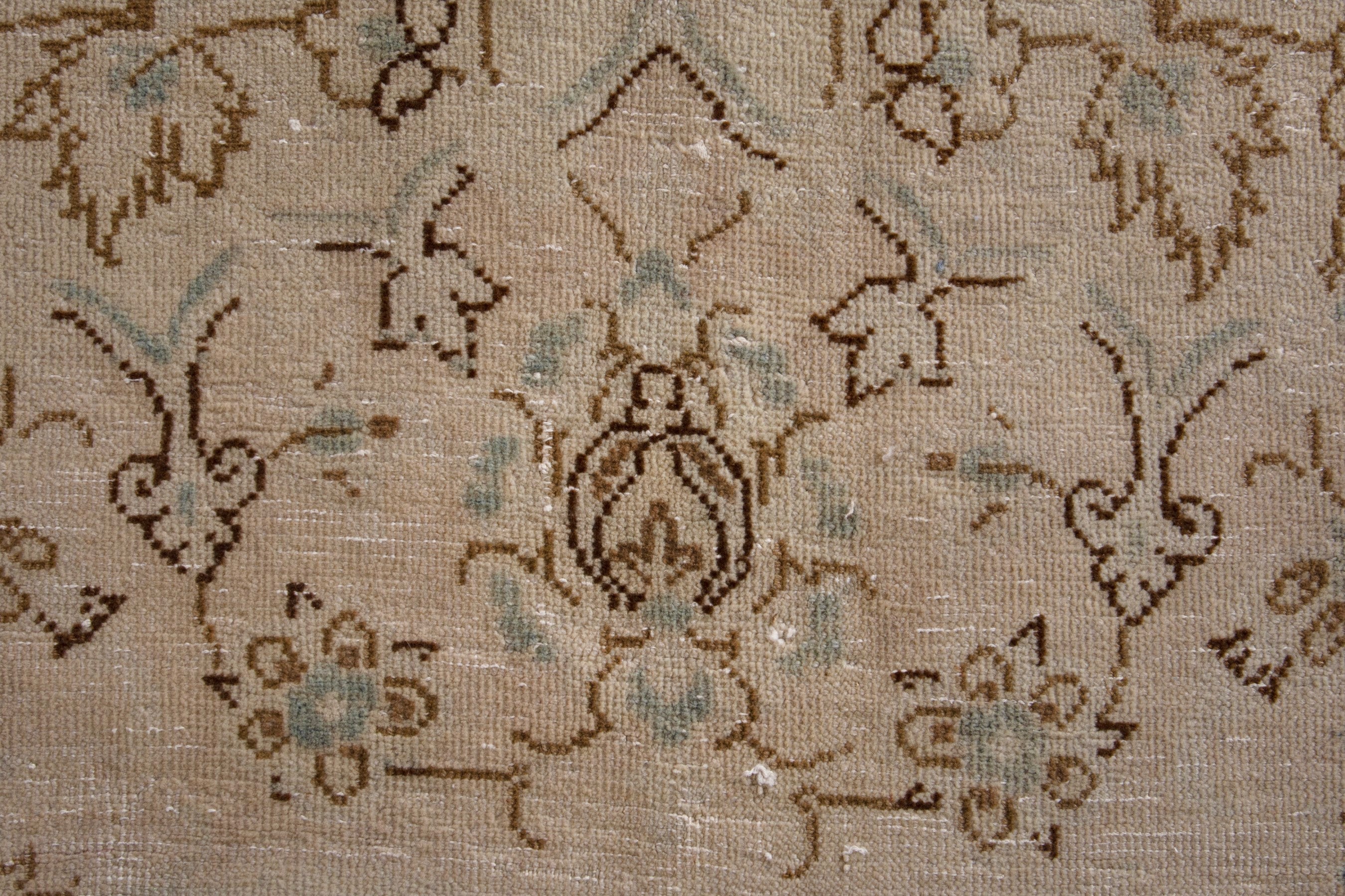 Persian Najafabad oversized rug in cream and slate blue, view 13 of 19