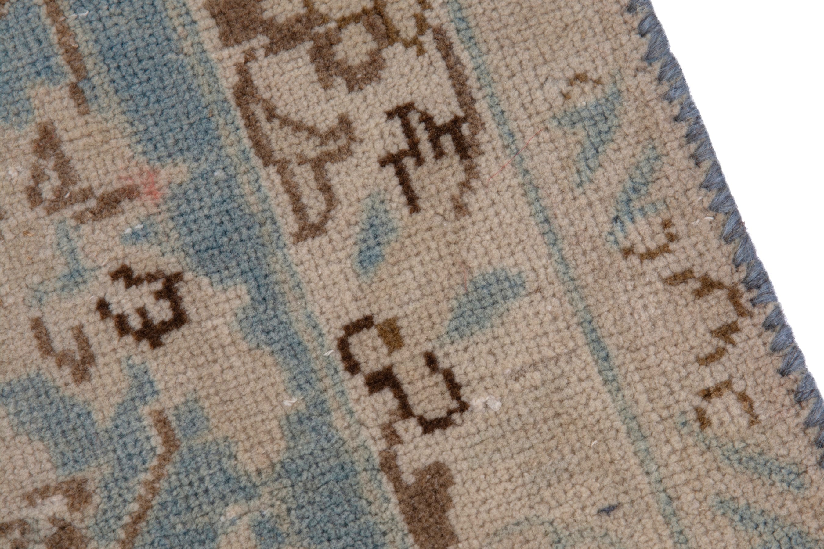 Persian Najafabad oversized rug in cream and slate blue, view 7 of 19