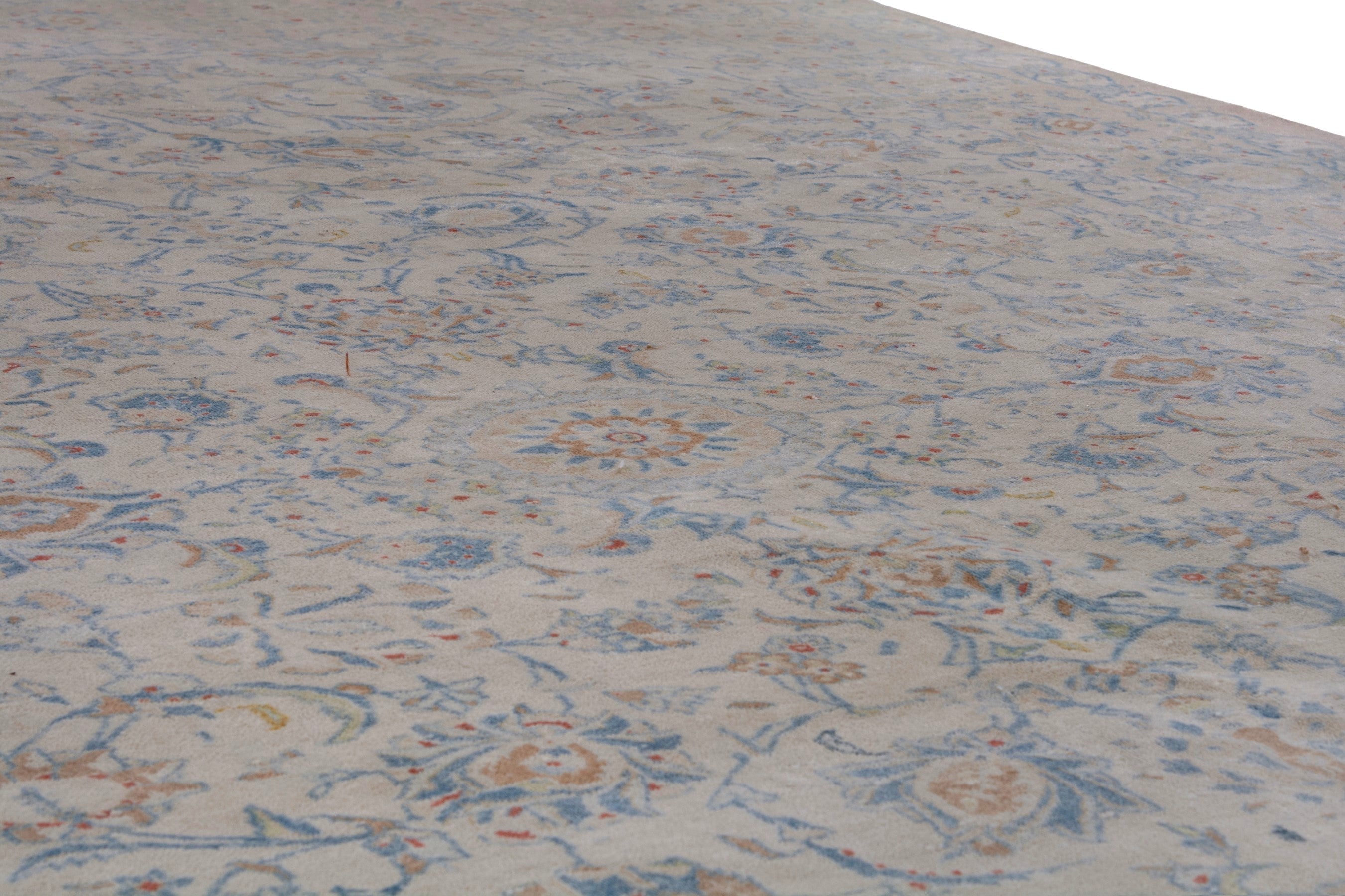 Persian Kashan oversized rug in taupe and greige, view 10 of 20