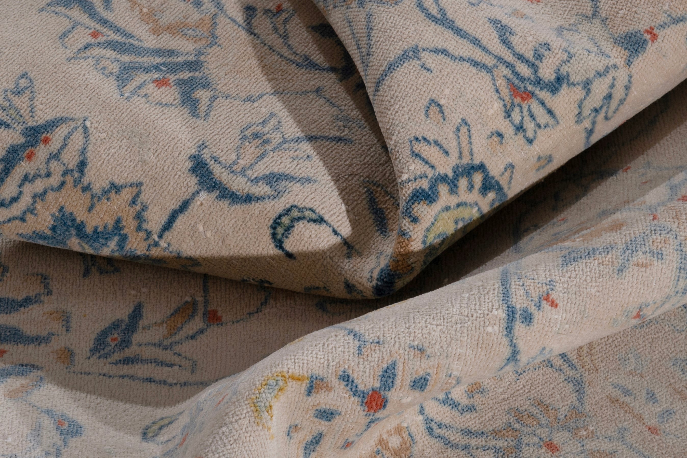 Persian Kashan oversized rug in taupe and greige, view 18 of 20