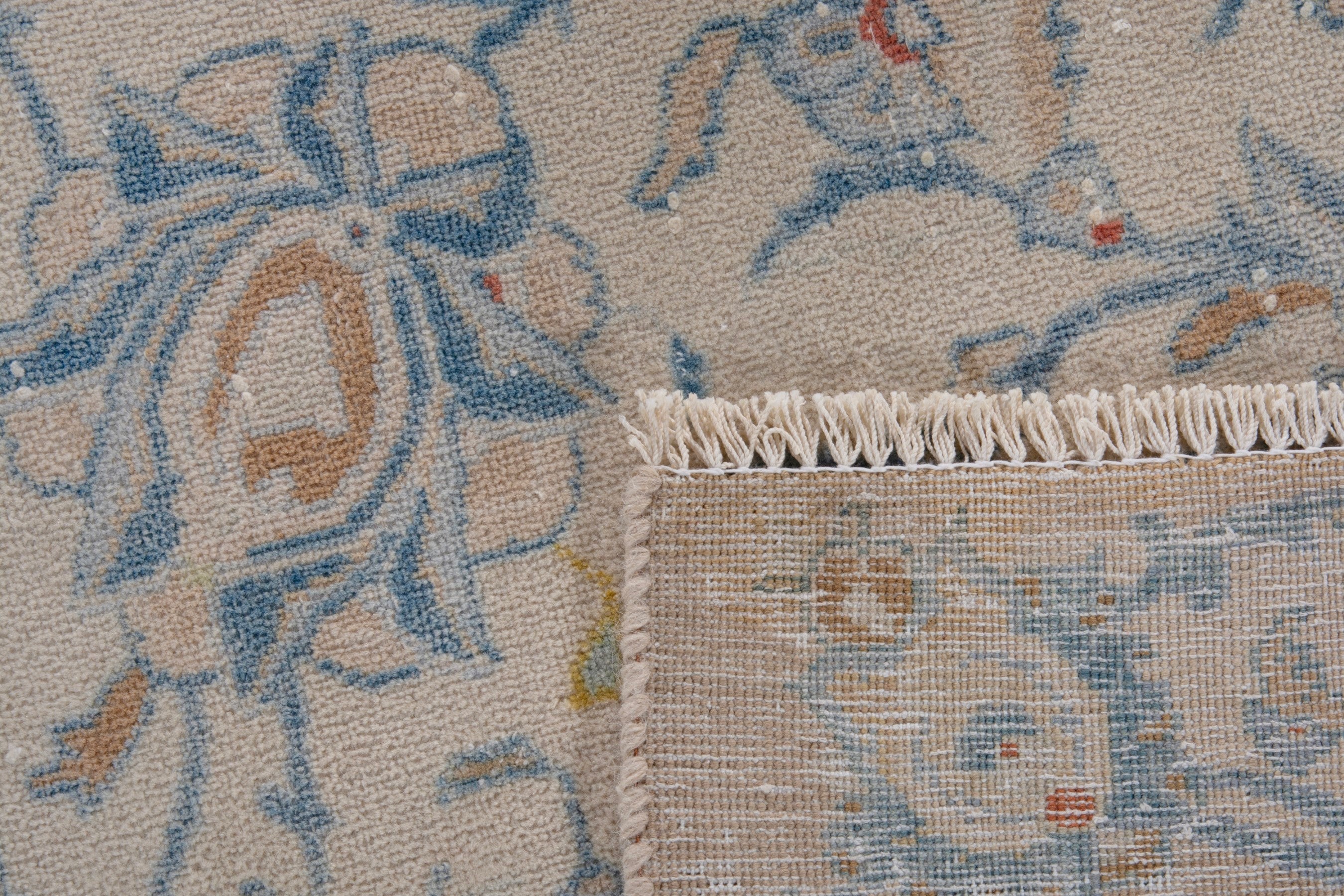 Persian Kashan oversized rug in taupe and greige, view 20 of 20
