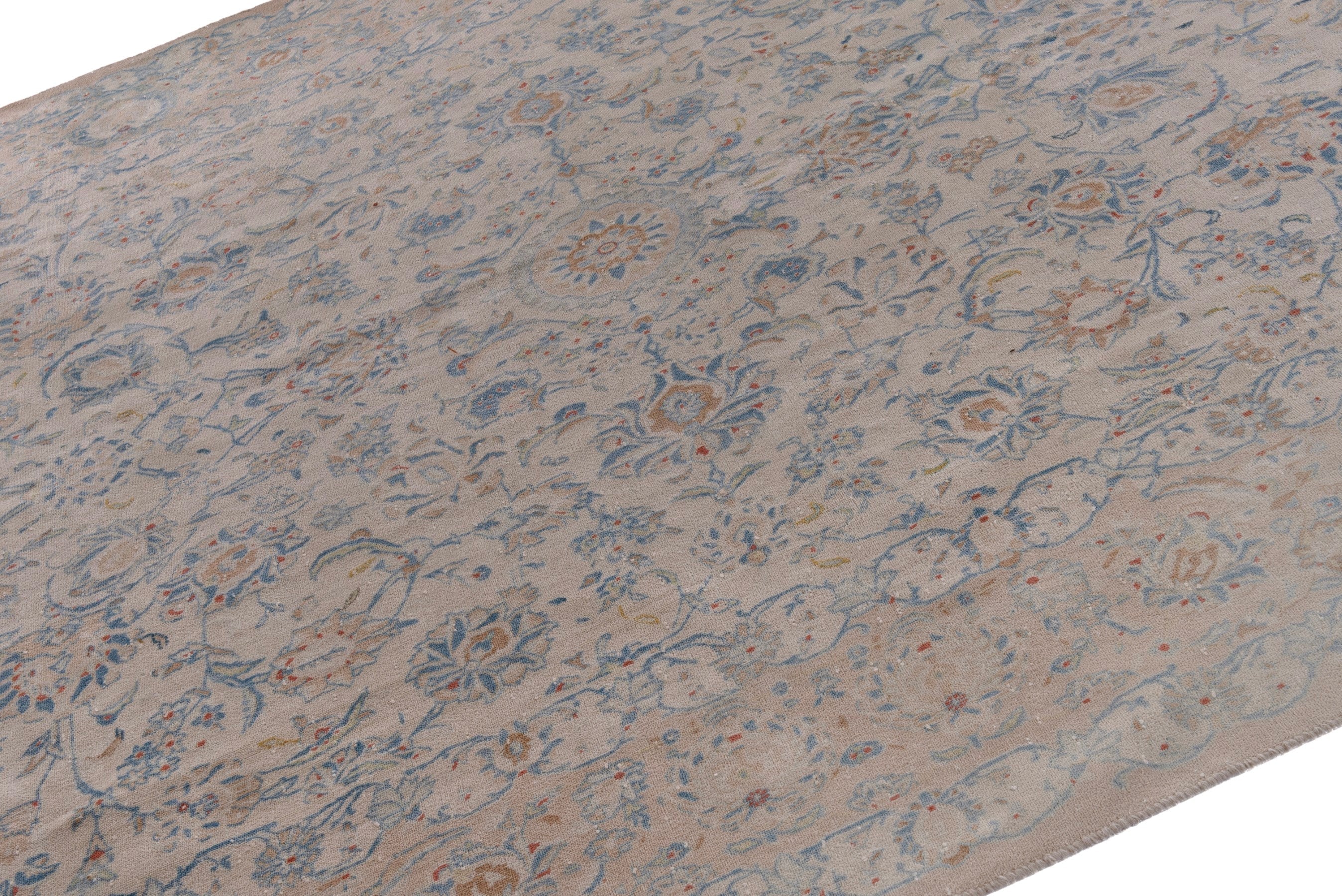 Persian Kashan oversized rug in taupe and greige, view 6 of 20