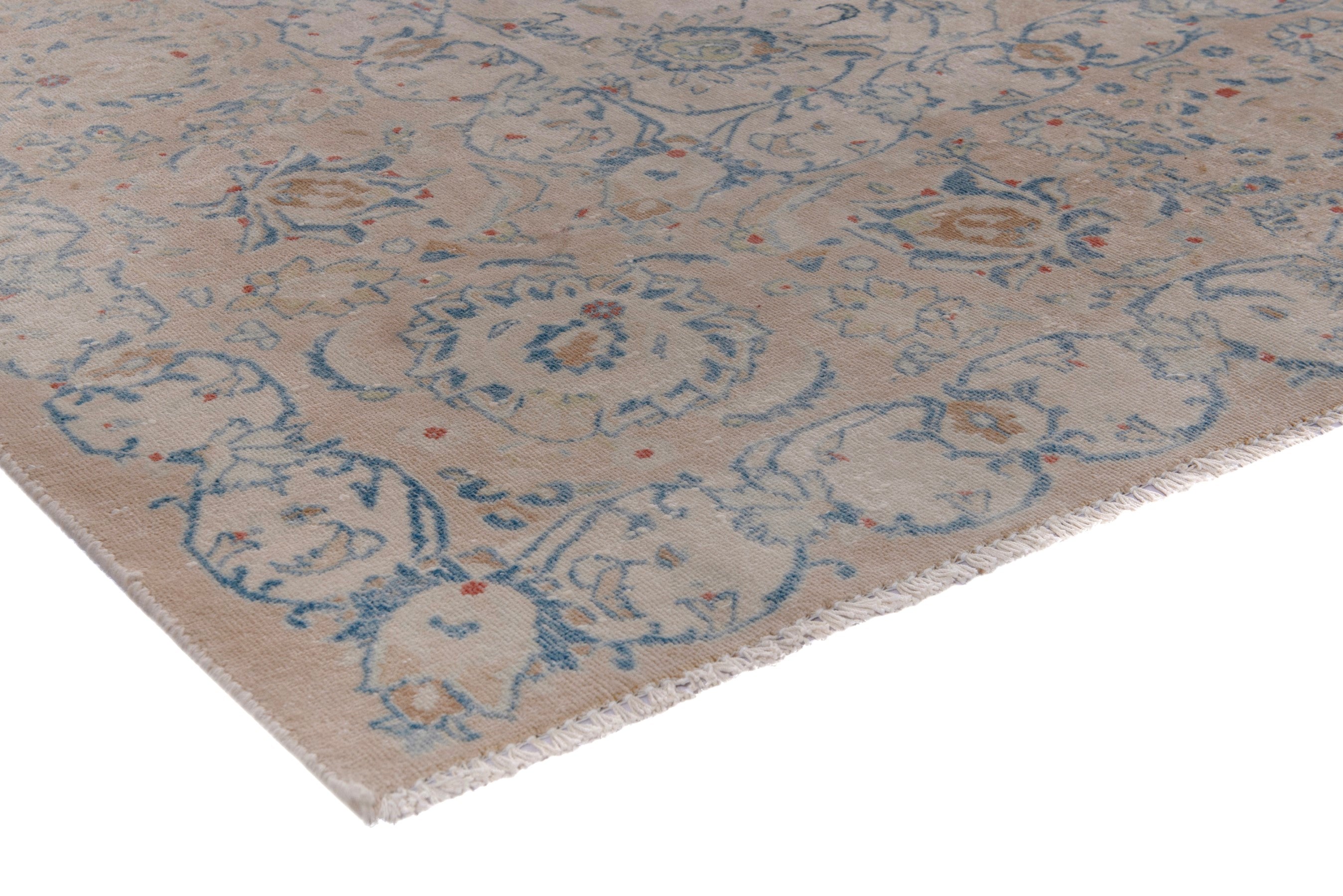 Persian Kashan oversized rug in taupe and greige, view 4 of 20