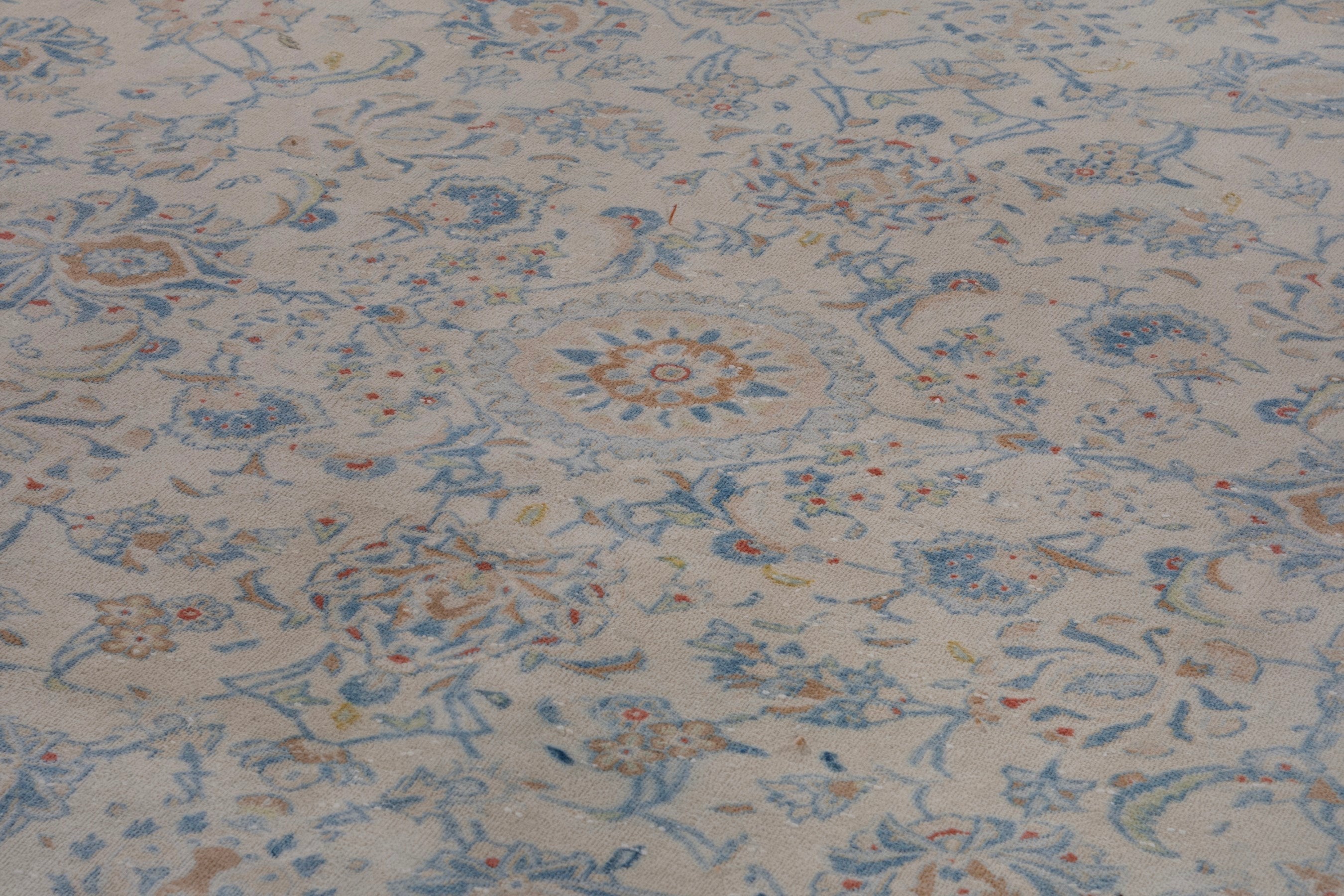 Persian Kashan oversized rug in taupe and greige, view 9 of 20