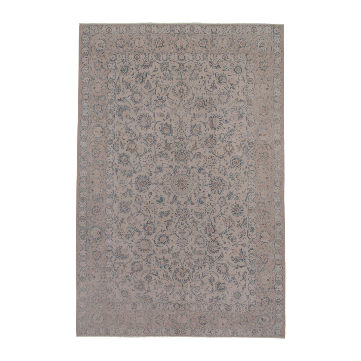 Persian Kashan oversized rug in taupe and greige, 8'2" x 12'3"